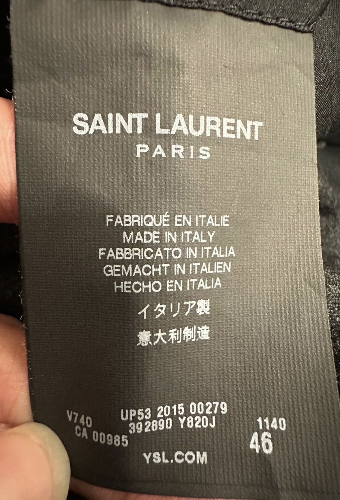 Saint Laurent Paris Saint Laurent SLP 2015FW Sword Collar Gray Wool Suit Jacket Size 46S - 6 Thumbnail