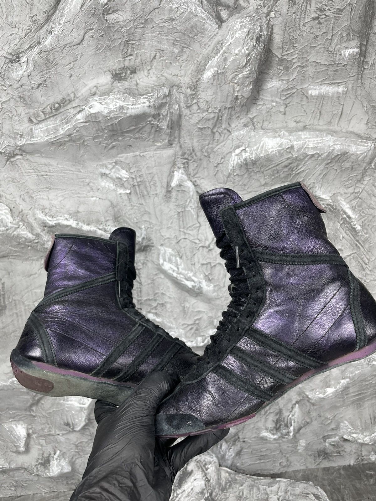 Adidas × Vintage Adidas Silver Streak Vntg Rare Moto Wrestling Box High Shoes Size US 6 / IT 36 - 14 Thumbnail