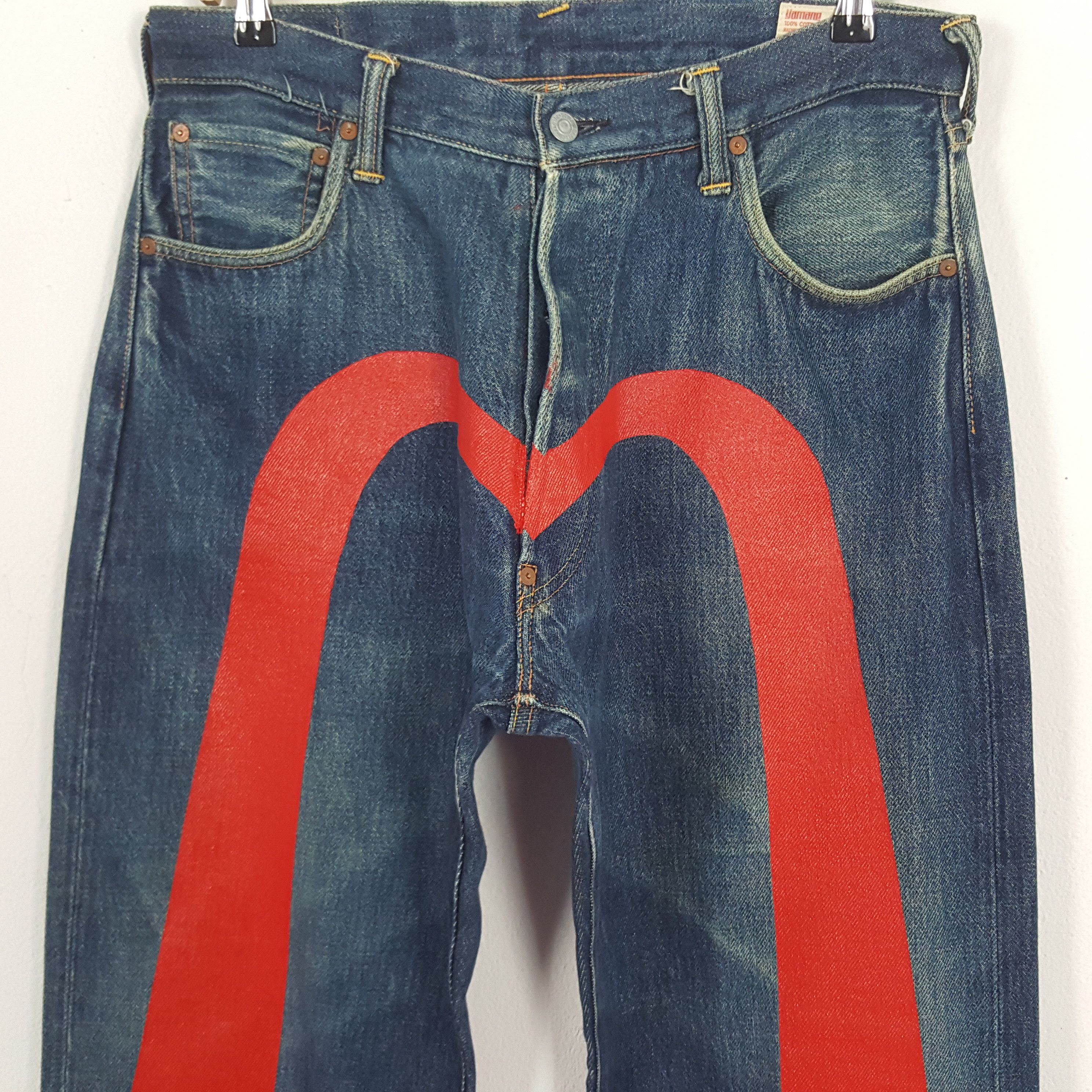 Evisu × Vintage Vintage Evisu Yamane Selvedge Custom Art Denim Jeans Size US 32 / EU 48 - 2 Thumbnail