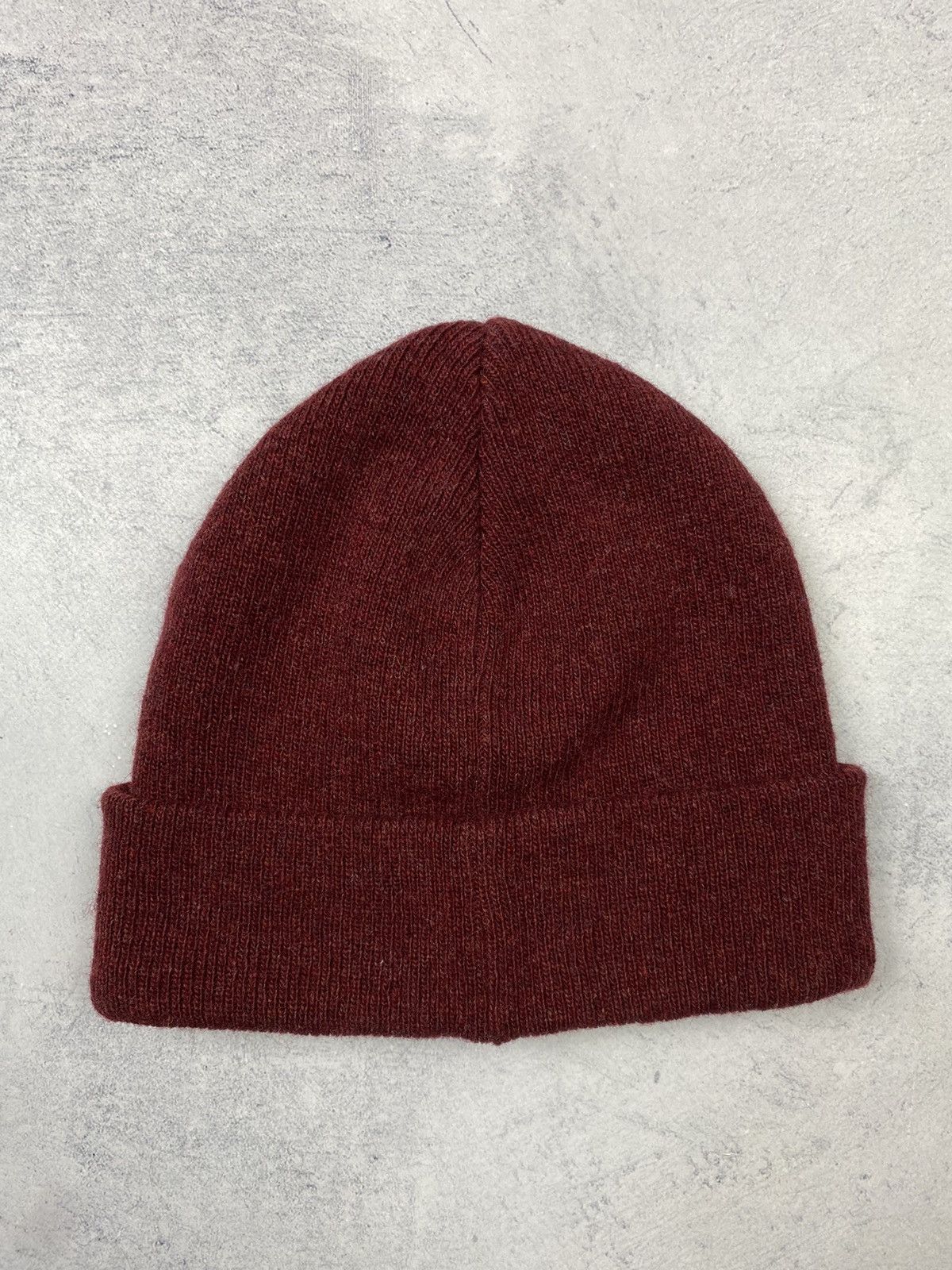 Nudie Jeans Nudie Jeans Ribbed Wool Beanie Hat Maroon Burgundy Size ONE SIZE - 6 Thumbnail