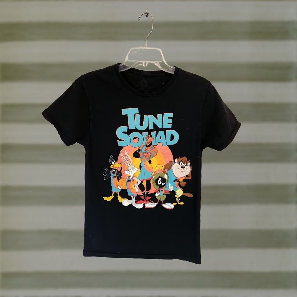 Vintage VINTAGE Space Jam Tune Squad Movie T-Shirt Womens Size Small Black Front Print Size S / US 4 / IT 40 - 1 Thumbnail