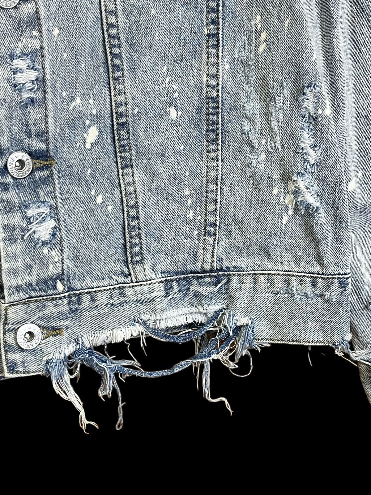 Japanese Brand SICK Y2K VENCE EXCHANGE SUPER DISTRESSED PUNK DENIM JACKET Size US M / EU 48-50 / 2 - 5 Thumbnail