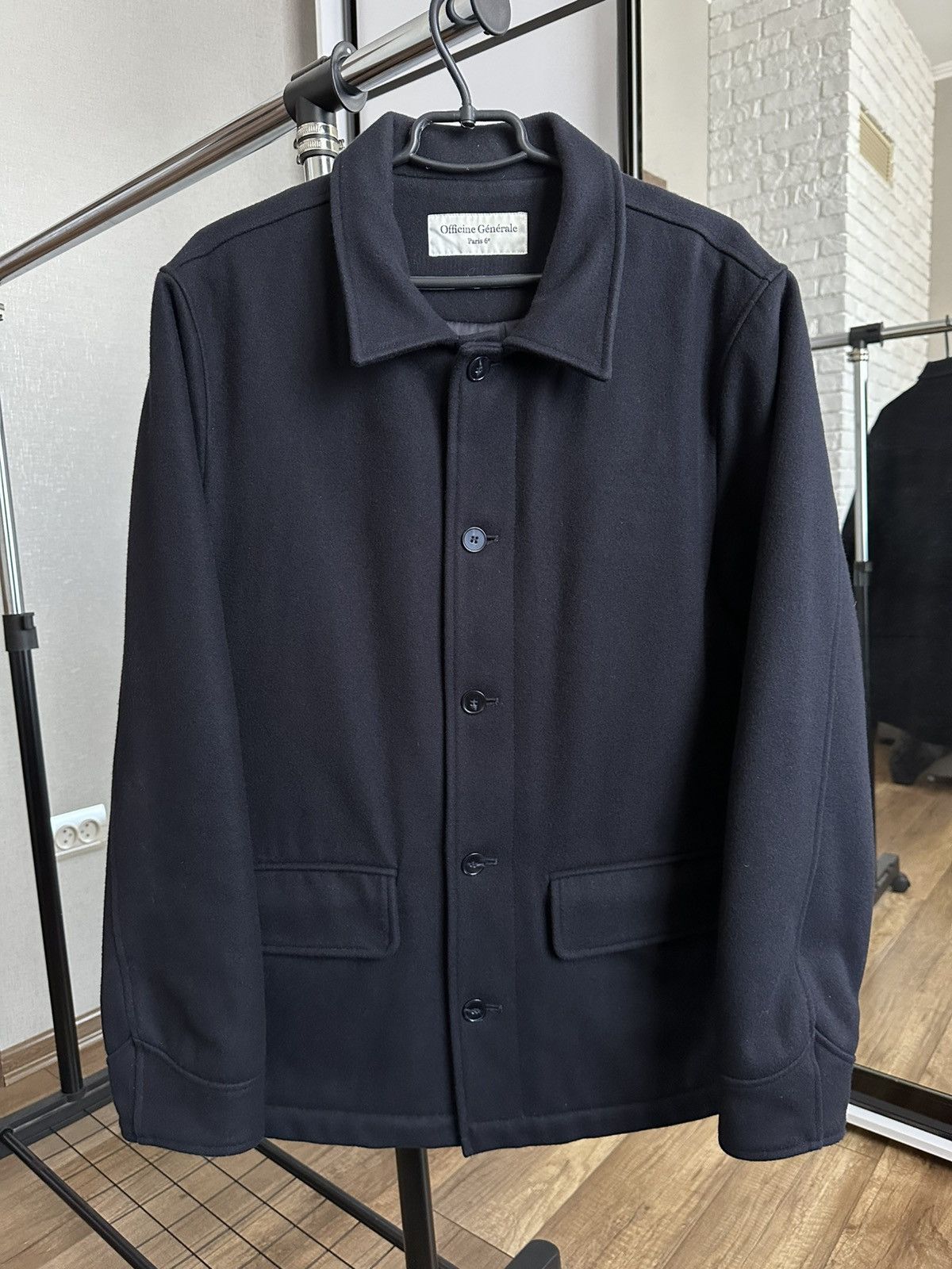 Officine Generale Officine Generale Navy Wool Vasco Jacket Size US L / EU 52-54 / 3 - 3 Thumbnail
