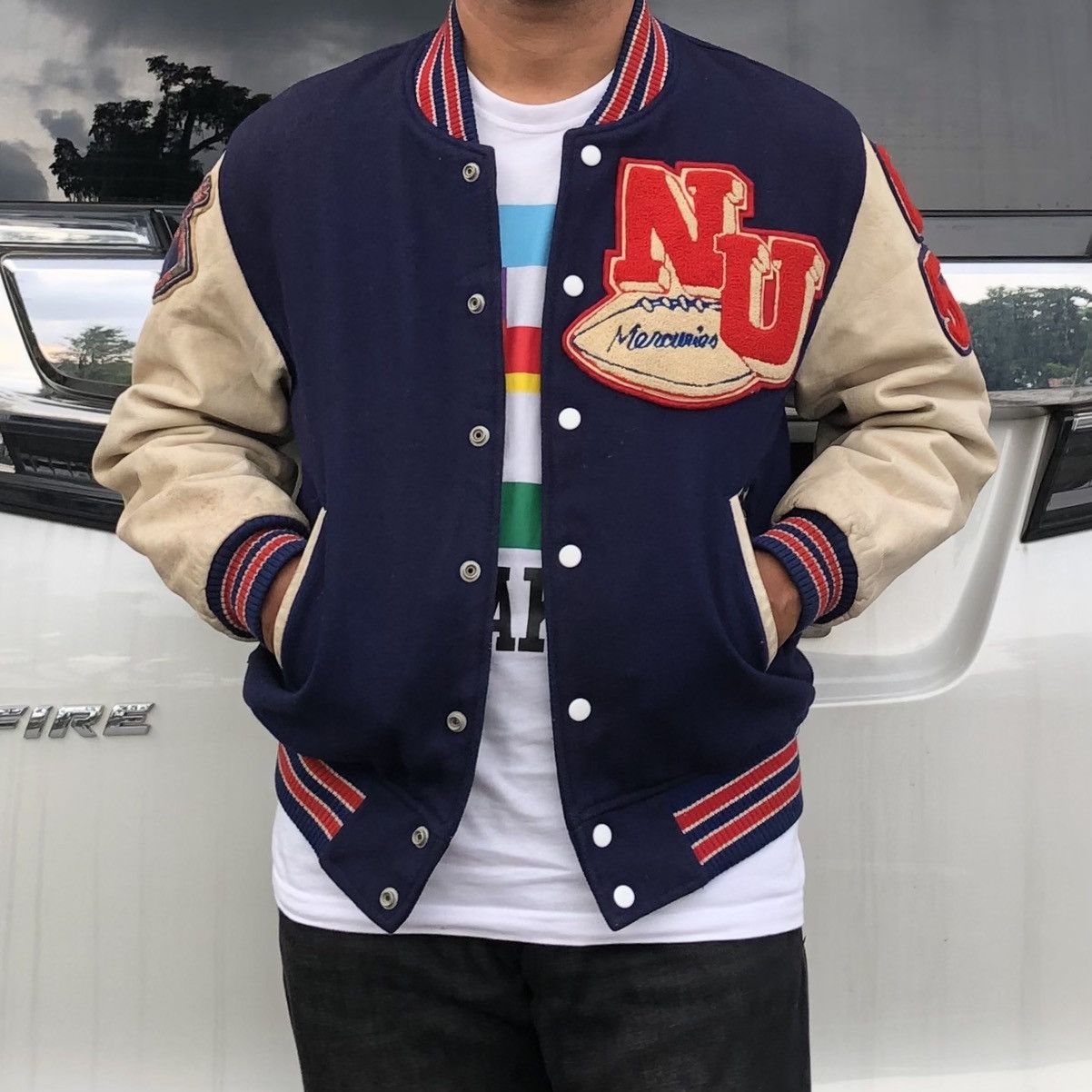 Vintage Vintage NU Basketball Latterman Wool Leather Varsity Jacket Size US M / EU 48-50 / 2 - 4 Thumbnail