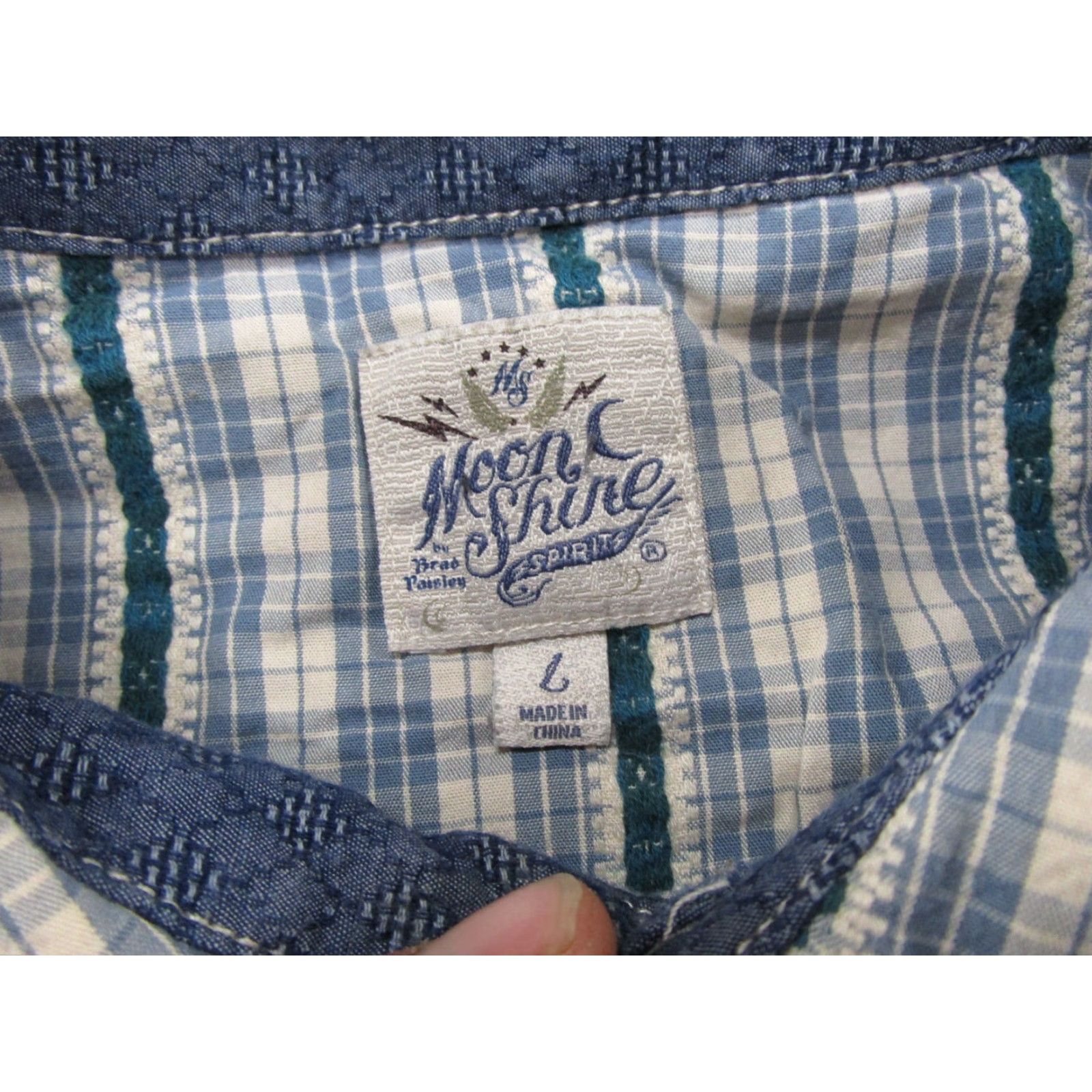 Vintage Moonshine Spirit Shirt Mens L Plaid Short Sleeve Button-Front Western Workwear Casual read Size US L / EU 52-54 / 3 - 4 Thumbnail