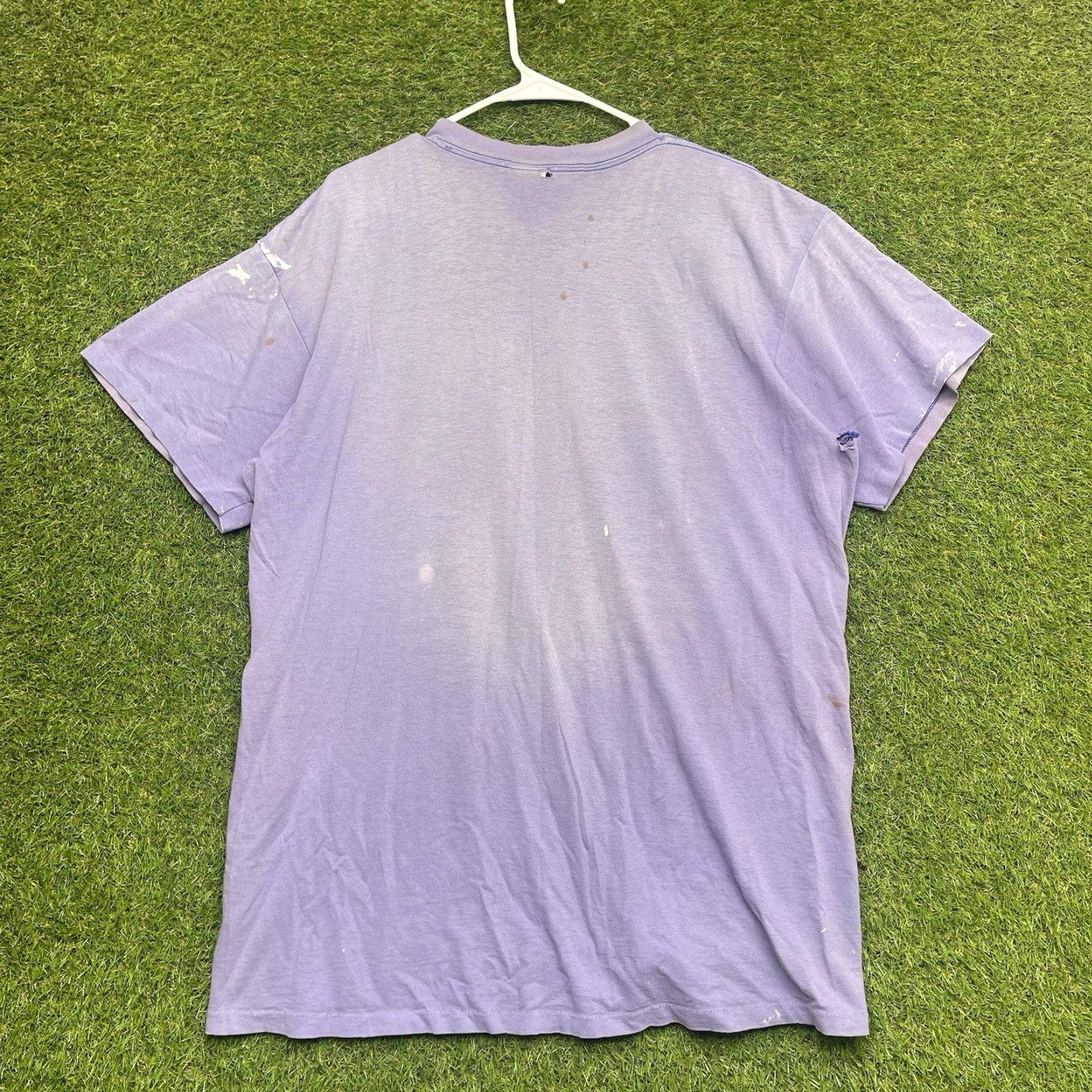 Nike VINTAGE Nike Graphic Tee Shirt Mens Large 1990s Short Sleeve Cotton Purple Hip Hop Agassi McEnroe Size US L / EU 52-54 / 3 - 2 Thumbnail