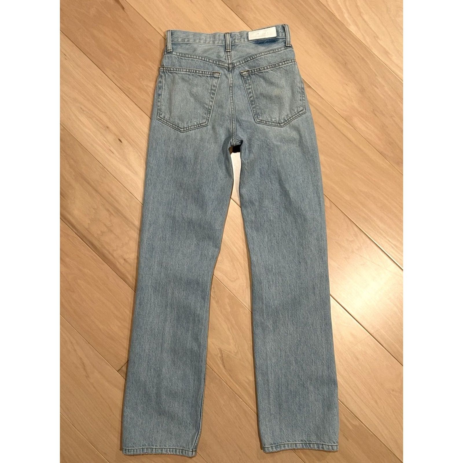RE/DONE VINTAGE RE/ DONE High Rise Loose Denim Blue Jean Distressed Straight Leg Women’s 26x32 Size 26" / US 2 / IT 38 - 3 Thumbnail