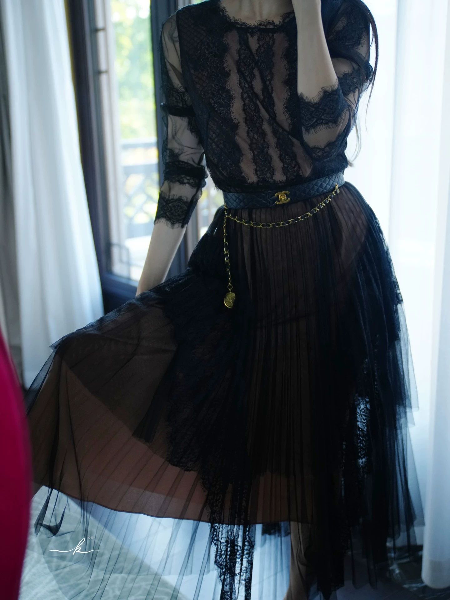 Marchesa Marchesa Notte Black Lace Light Evening Dress US 6 Women's Size M / US 6-8 / IT 42-44 - 6 Thumbnail