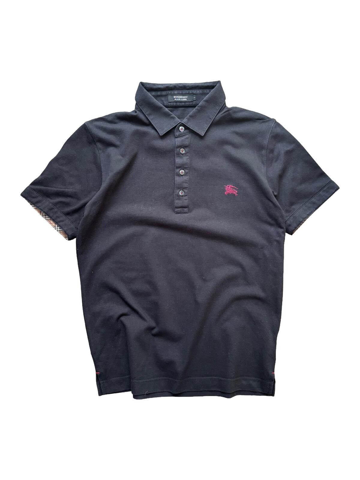Burberry Burberry Black Label Check Collar Polo Shirt Black Small Size US S / EU 44-46 / 1 - 1 Thumbnail