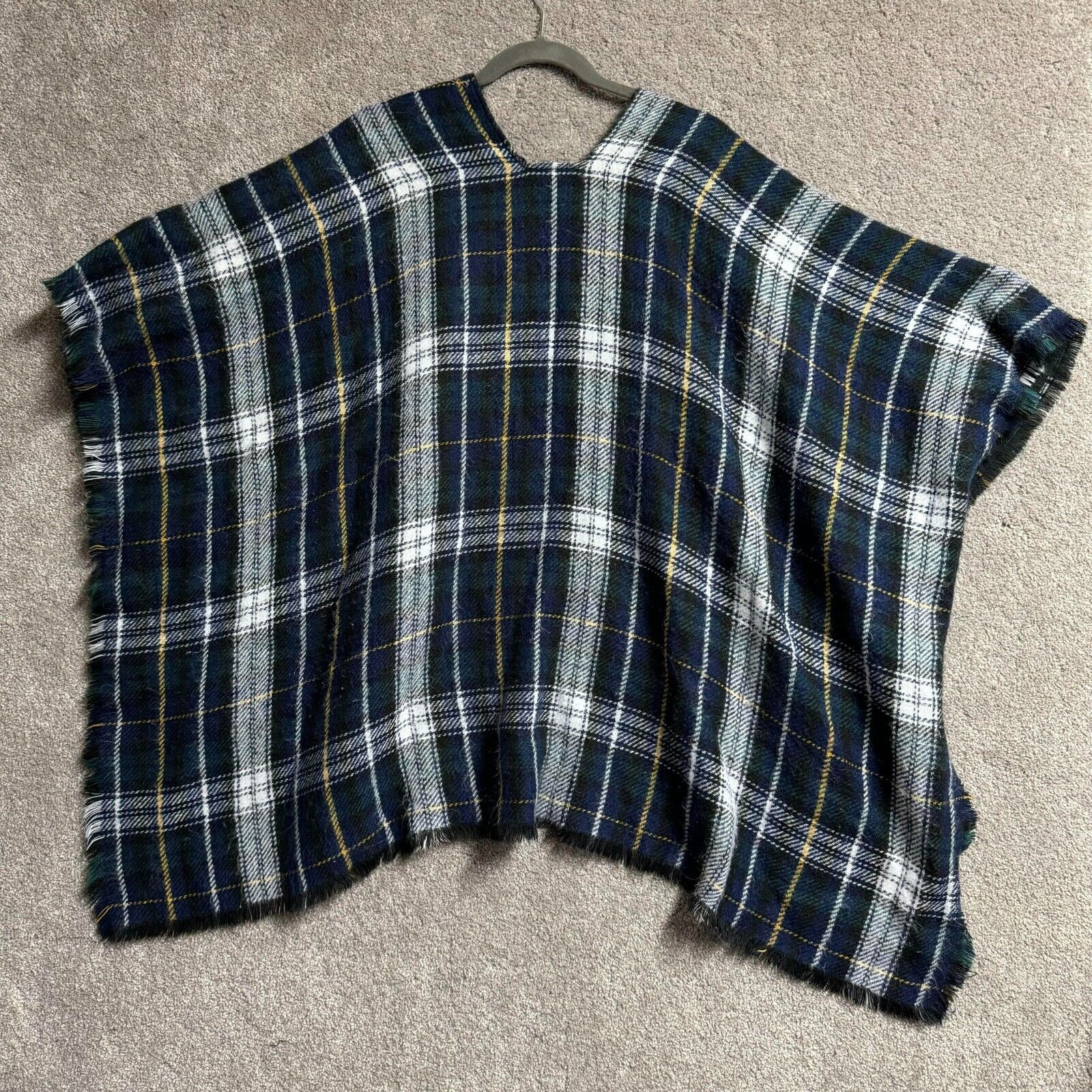 Other Vintage Shawl One Size Plaid Fringe Open Front Academia Cozy Size ONE SIZE - 6 Thumbnail