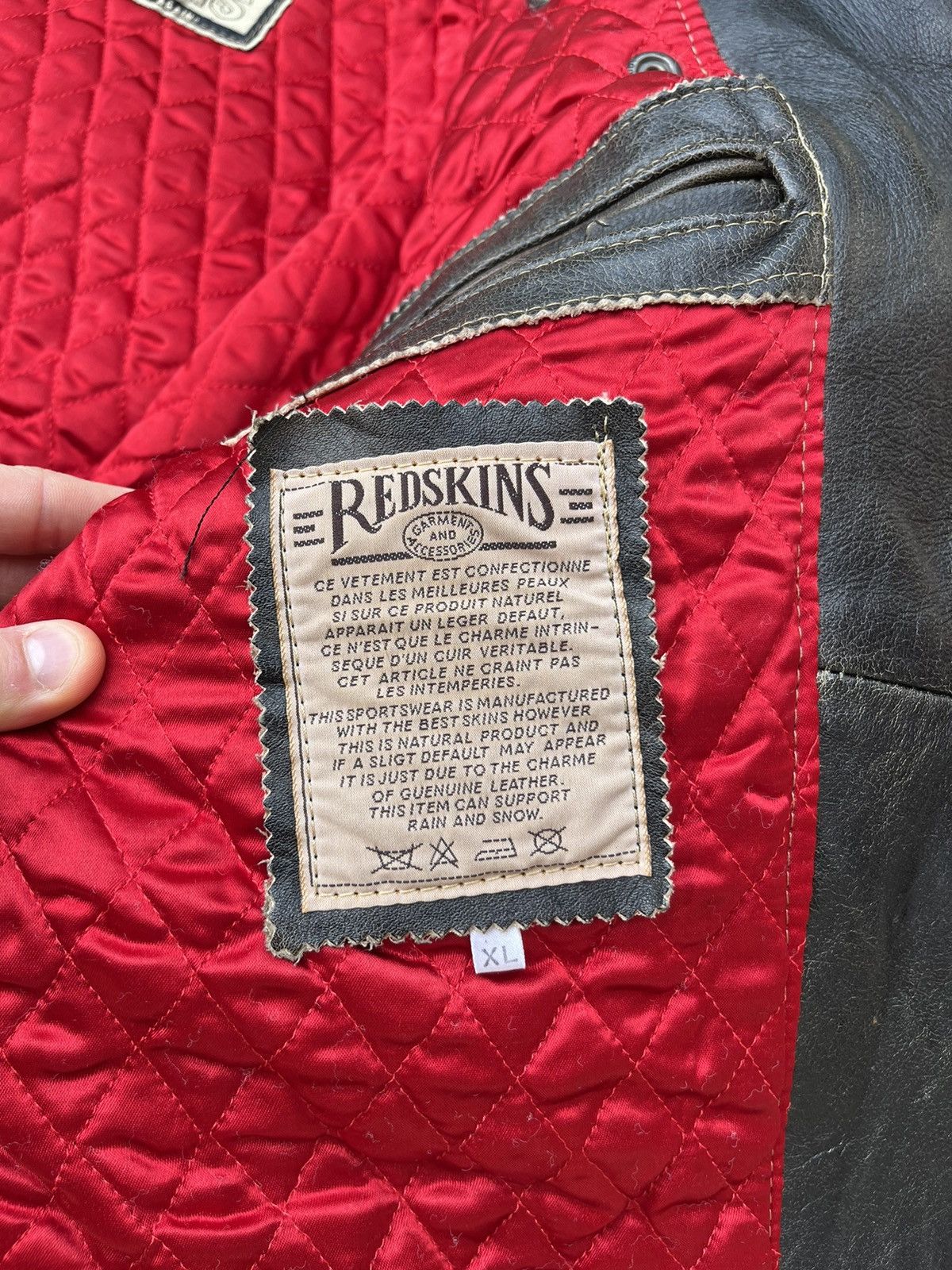 NFL × Vintage Vintage leather Redskins biker jacket distressed ramones Size US XL / EU 56 / 4 - 20 Thumbnail