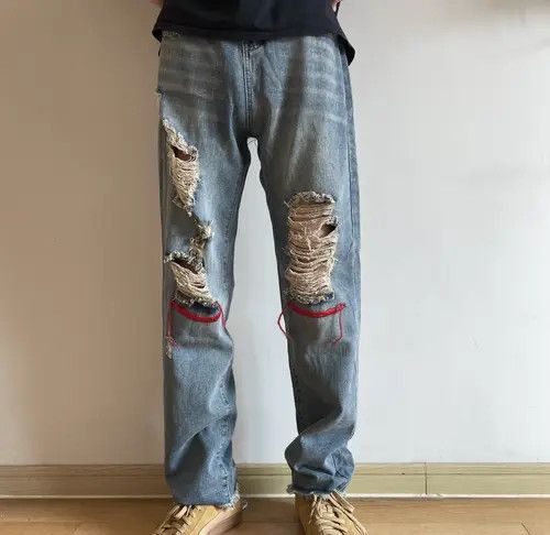 Japanese Brand Retro punk denim pants Size US 31 - 4 Thumbnail