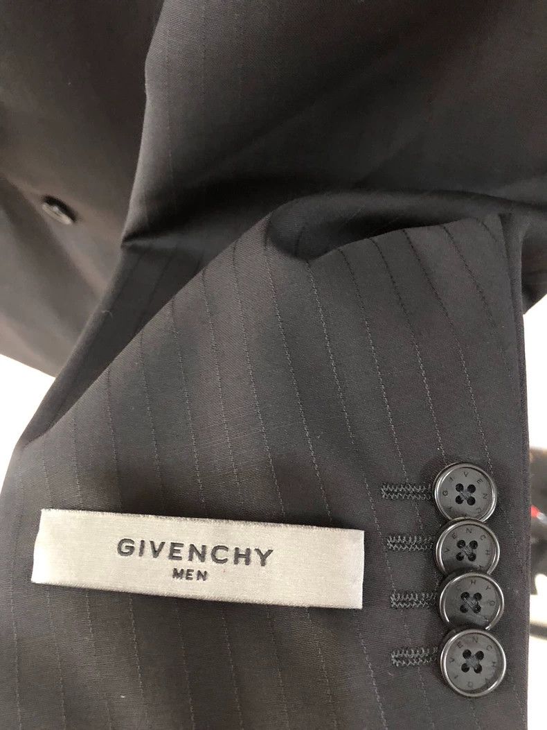 Givenchy Givenchy 100% Wool Men's Black Stripe Suit Jacket Size US M / EU 48-50 / 2 - 3 Thumbnail