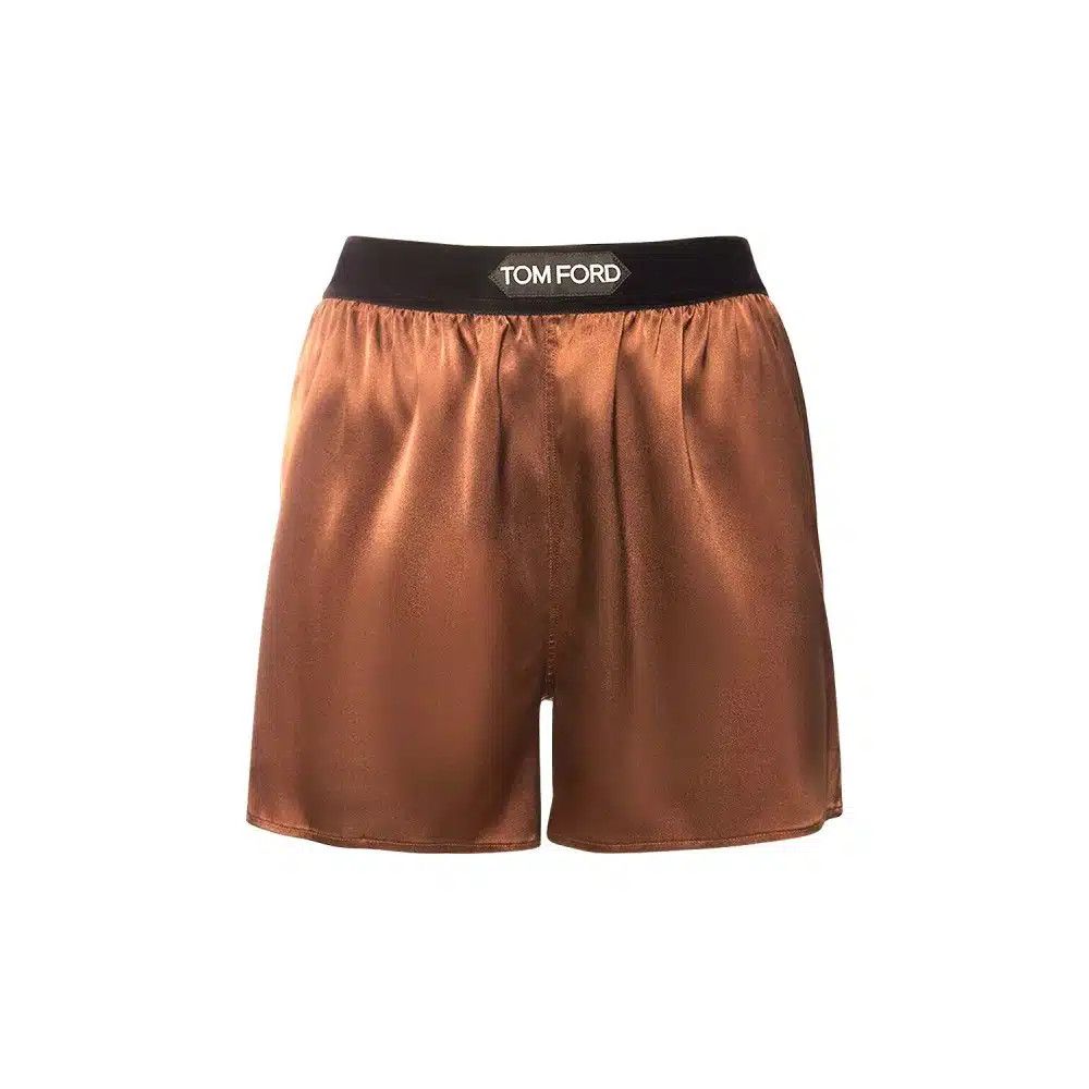 Tom Ford o1loc1c0125 SH0021 Silk Satin Boxer Short in Brown Size 26" / US 2 / IT 38 - 1 Preview