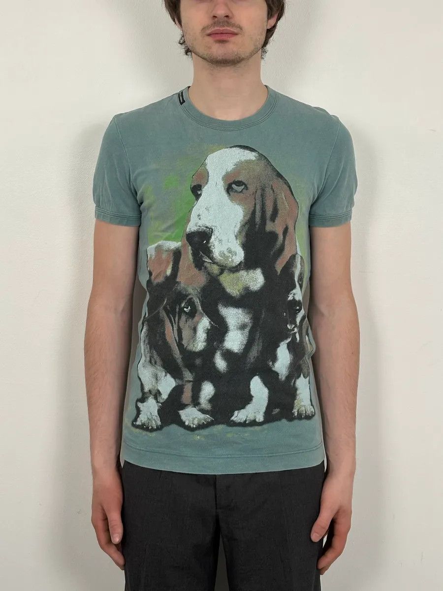 Dolce & Gabbana 2000s Dolce & Gabbana 3 Dogs Khaki T-Shirt Size US XS / EU 42 / 0 - 2 Thumbnail