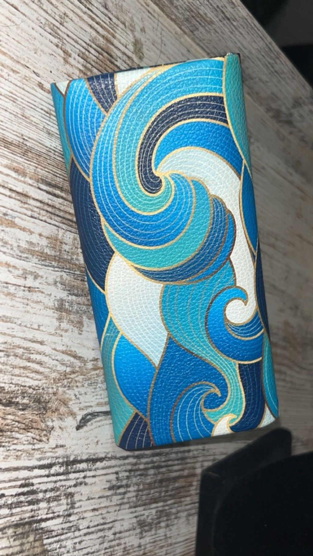 The Unbranded Brand Women's Unbranded Glasses Case One Size Blue Gold Size ONE SIZE - 2 Thumbnail
