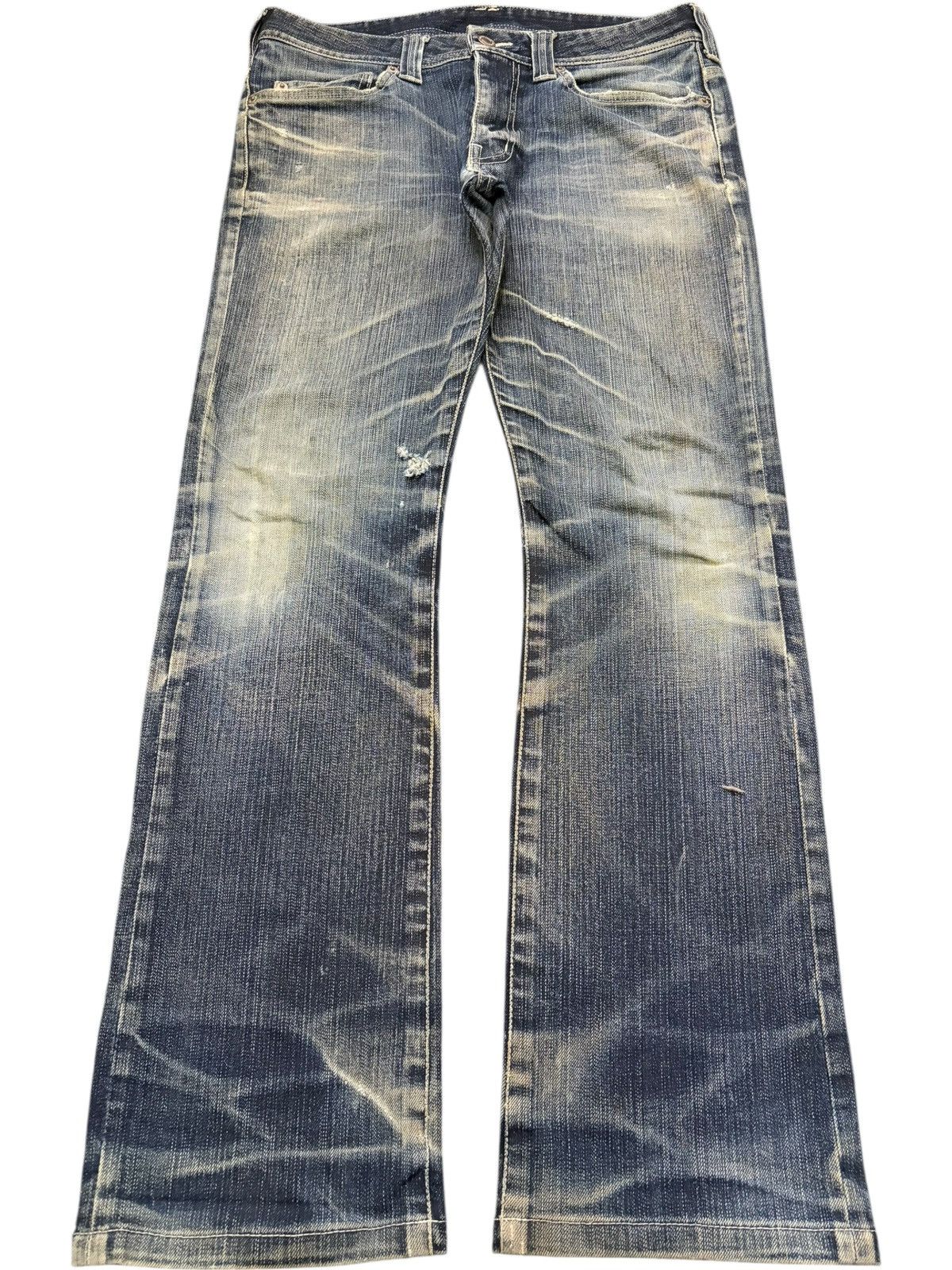 Tornado Mart Vintage Japanese Brand Mud Wash Distress Flare Jeans Size US 31 - 1 Thumbnail