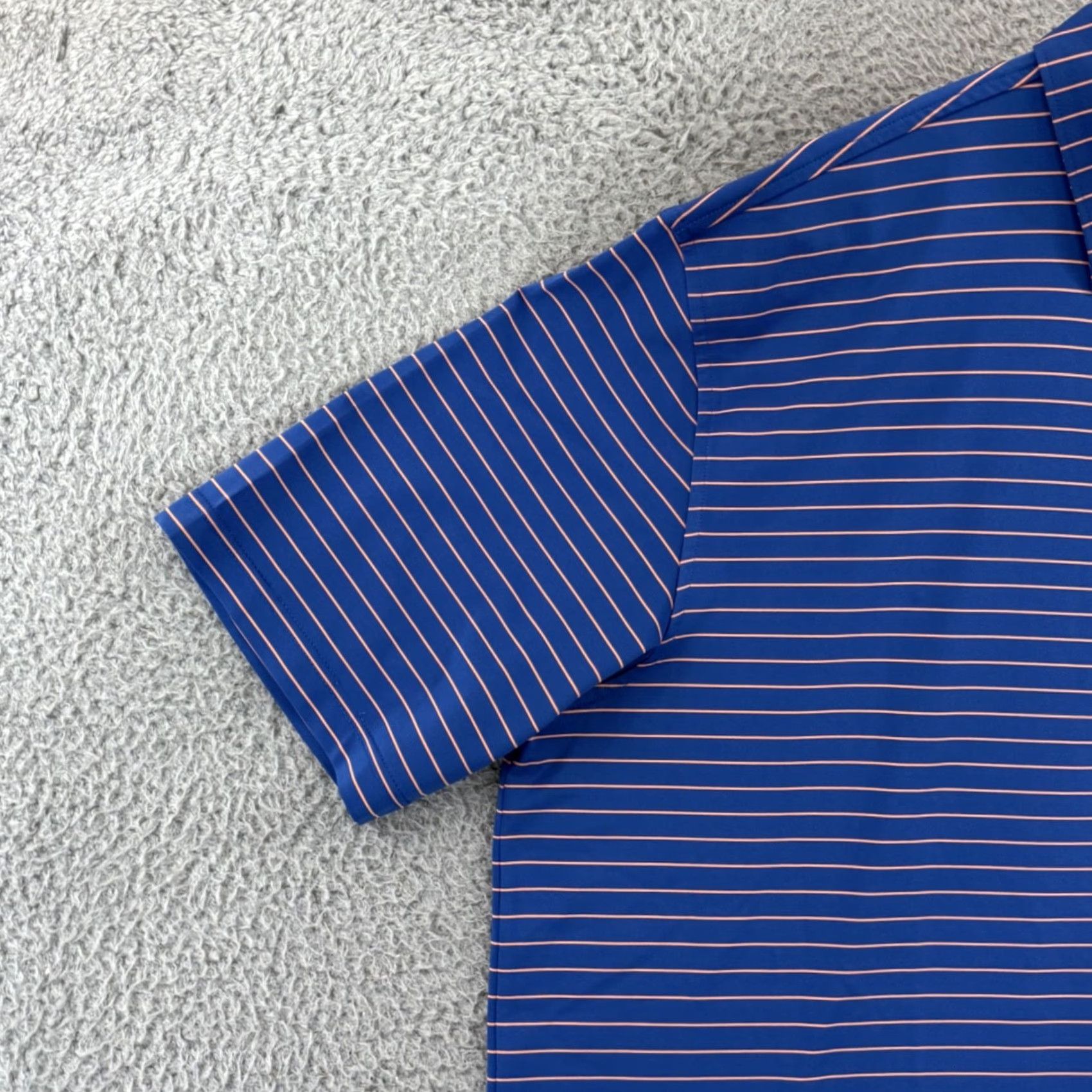 Peter Millar Peter Millar Polo Shirt XL Blue Striped Short Sleeve Golf Preppy Mens Shirt Size US XL / EU 56 / 4 - 4 Thumbnail