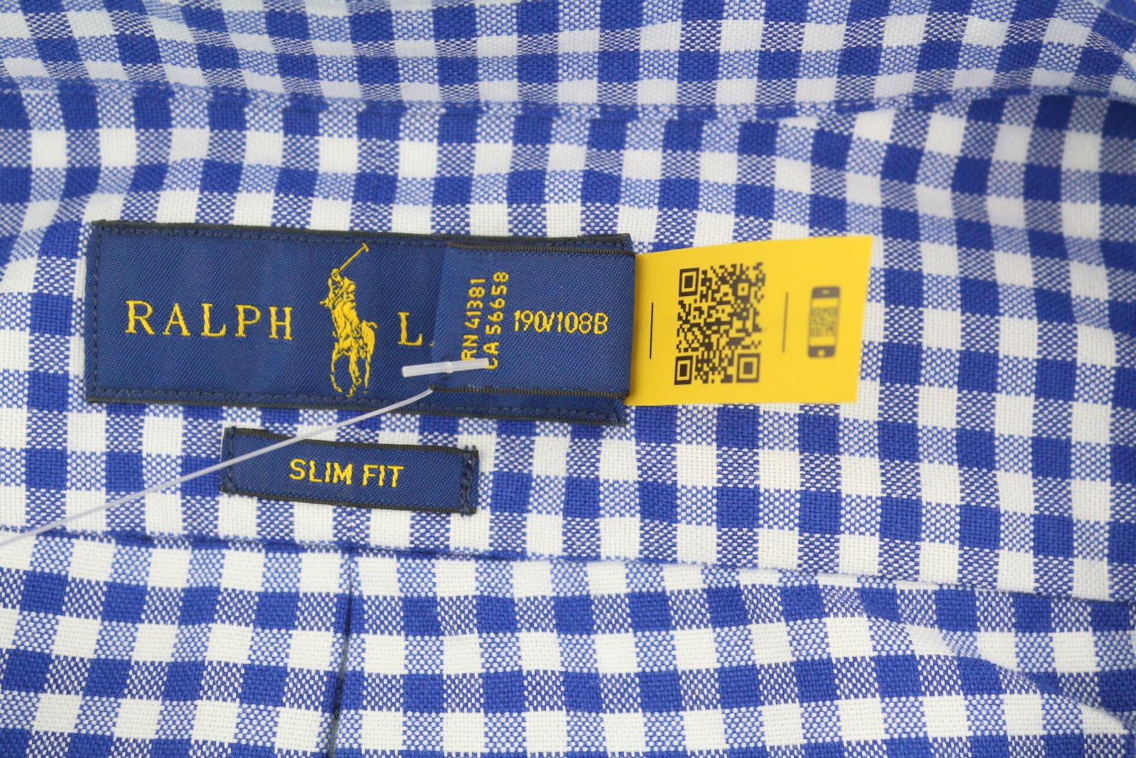 Ralph Lauren CORE REPLEN 2XL Blue Check Button-Down Neck Shirt 87008 Size US XXL / EU 58 / 5 - 7 Thumbnail