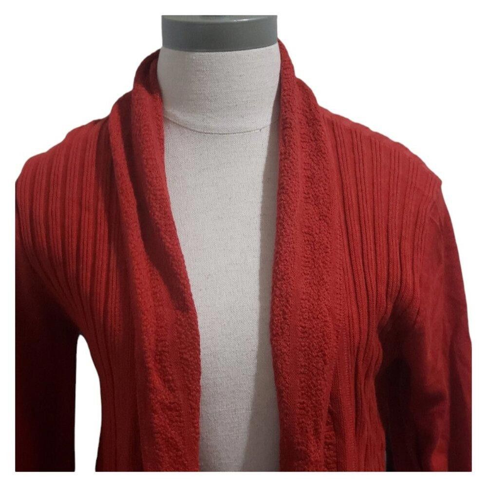 Designer CT1915 Ethyl Long Sleeve Red Open Cardigan L Size L / US 10 / IT 46 - 2 Thumbnail