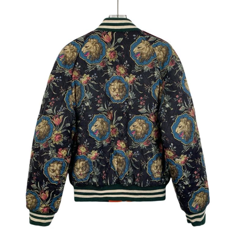 Gucci GucciColor-matched floral printed striped mulberry silk zip Size US S / EU 44-46 / 1 - 2 Thumbnail