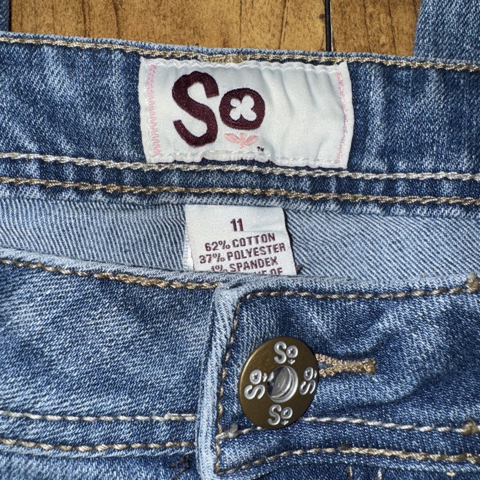 Vintage So Denim Jeans Size 11 32x30 Size 32" / US 10 / IT 46 - 4 Thumbnail