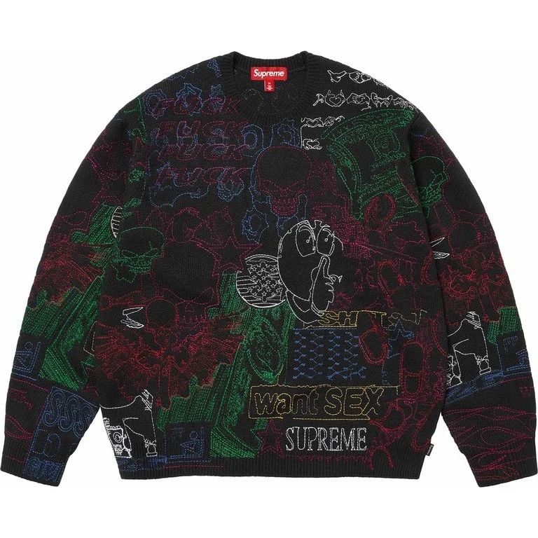 Supreme Supreme collage embroidered sweater Size US XXL / EU 58 / 5 - 4 Thumbnail