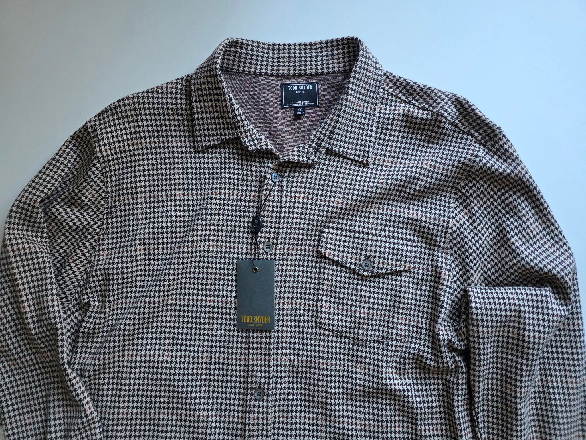 Todd Snyder Todd Snyder Houndstooth Plaid Overshirt - Brown - XXL (NWT) Size US XXL / EU 58 / 5 - 5 Thumbnail