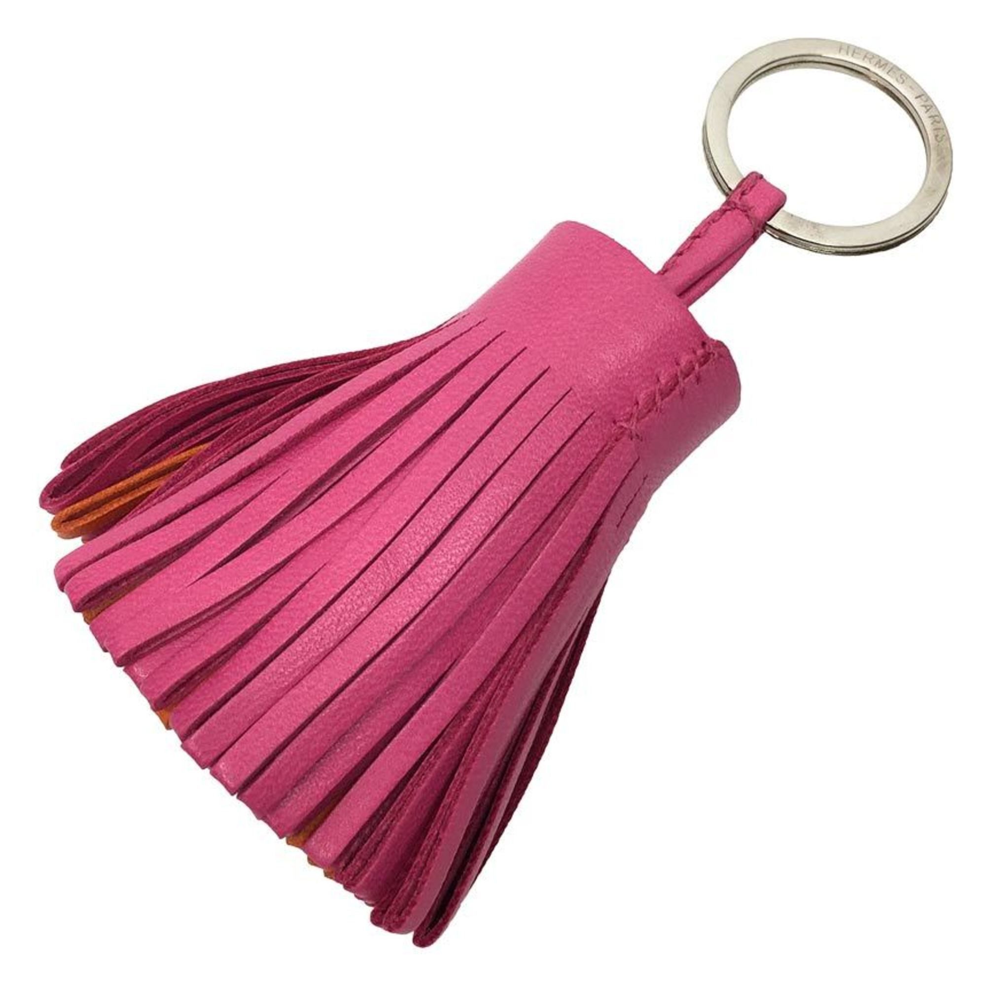 Hermes HERMES Carmen Key Ring Holder PORTE -CLES CARMEN BICOLORE AGN EAU MILO Charm Bicolor Pink/Orange Size ONE SIZE - 1 Thumbnail