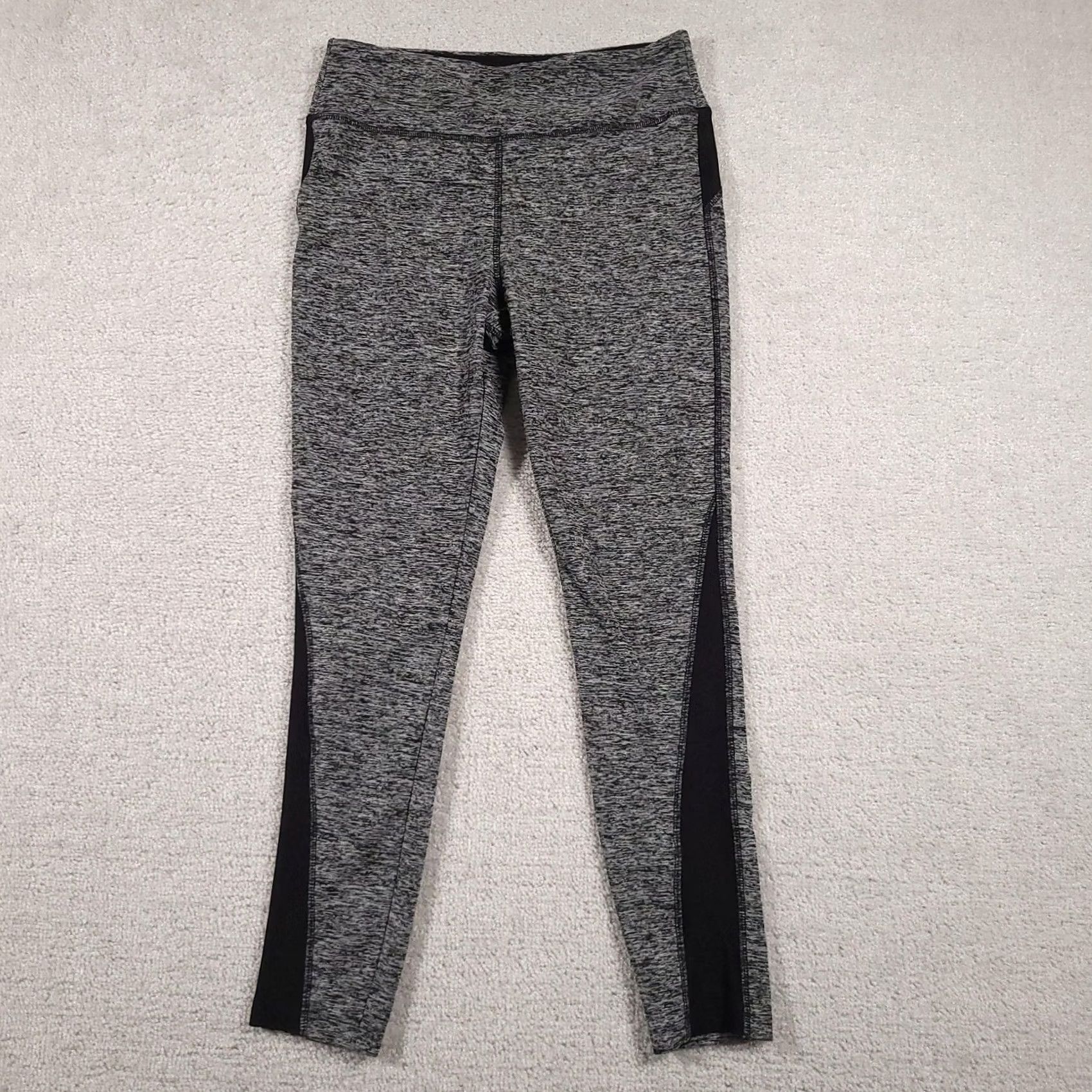 Vintage Fitz + Eddi Leggings Womens Small Gray Black High Waist Stretch Activewear Yoga Capris Size 28" / US 6 / IT 42 - 2 Thumbnail