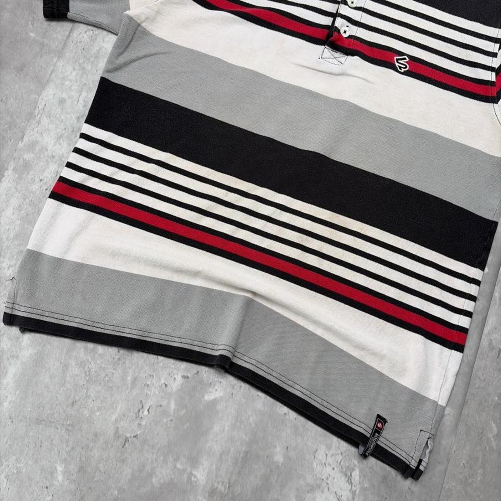 Southpole Y2K Southpole Striped Gothic Distressed Skater Polo Shirt Size US M / EU 48-50 / 2 - 3 Thumbnail