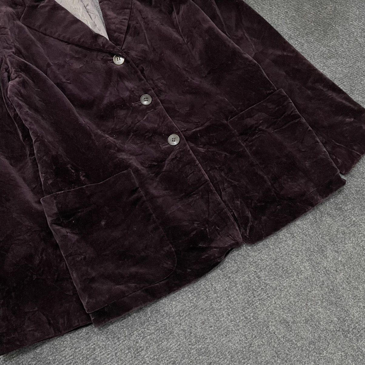 Aquascutum × Designer × Japanese Brand Aquascutum Dark Burgundy Velvet Blazer Size 36R - 3 Thumbnail