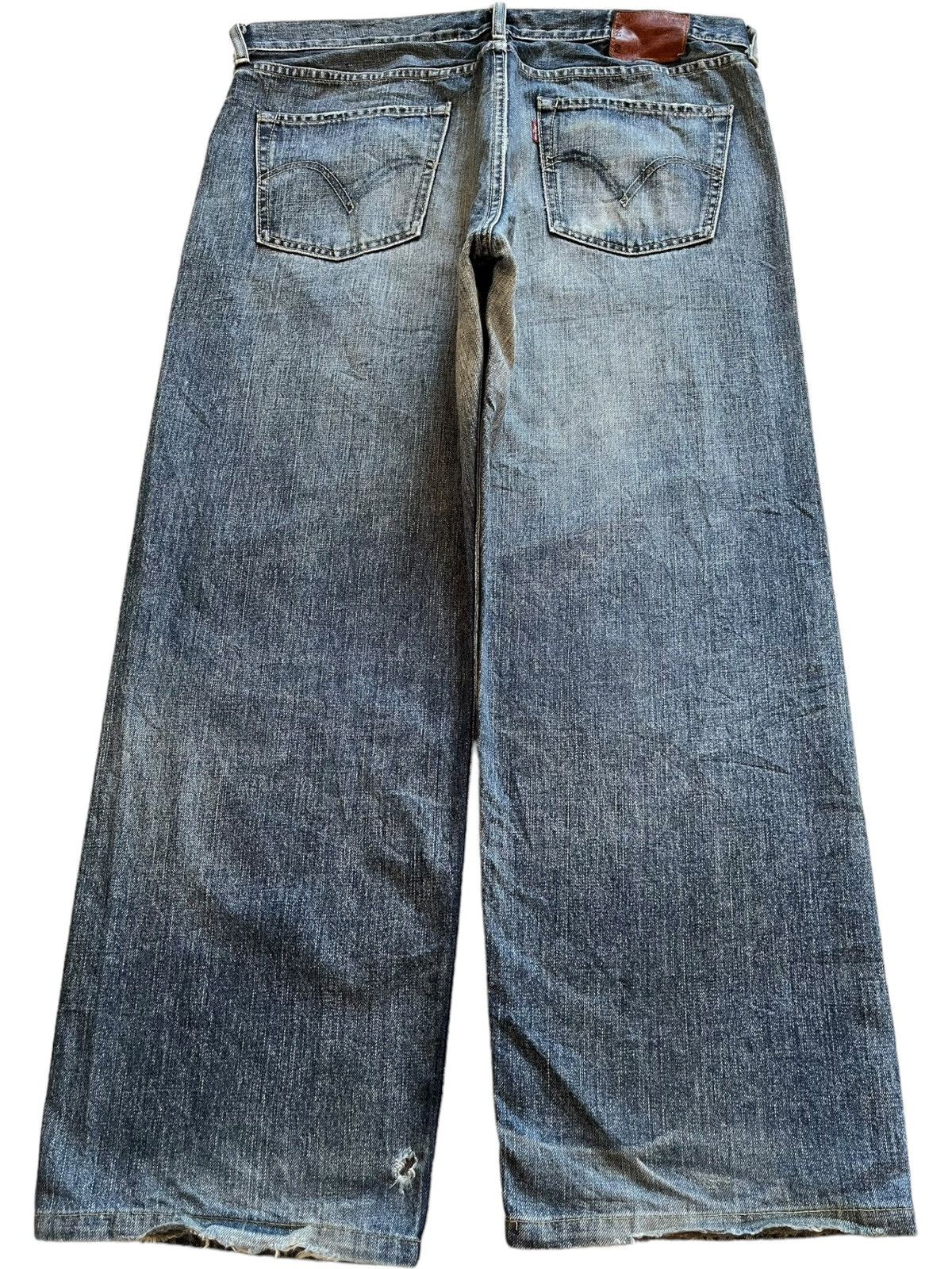 Levi's Vintage 90s Levis 503 Bartacks Blue Wash Ripped Baggy Jeans Size US 36 / EU 52 - 2 Thumbnail
