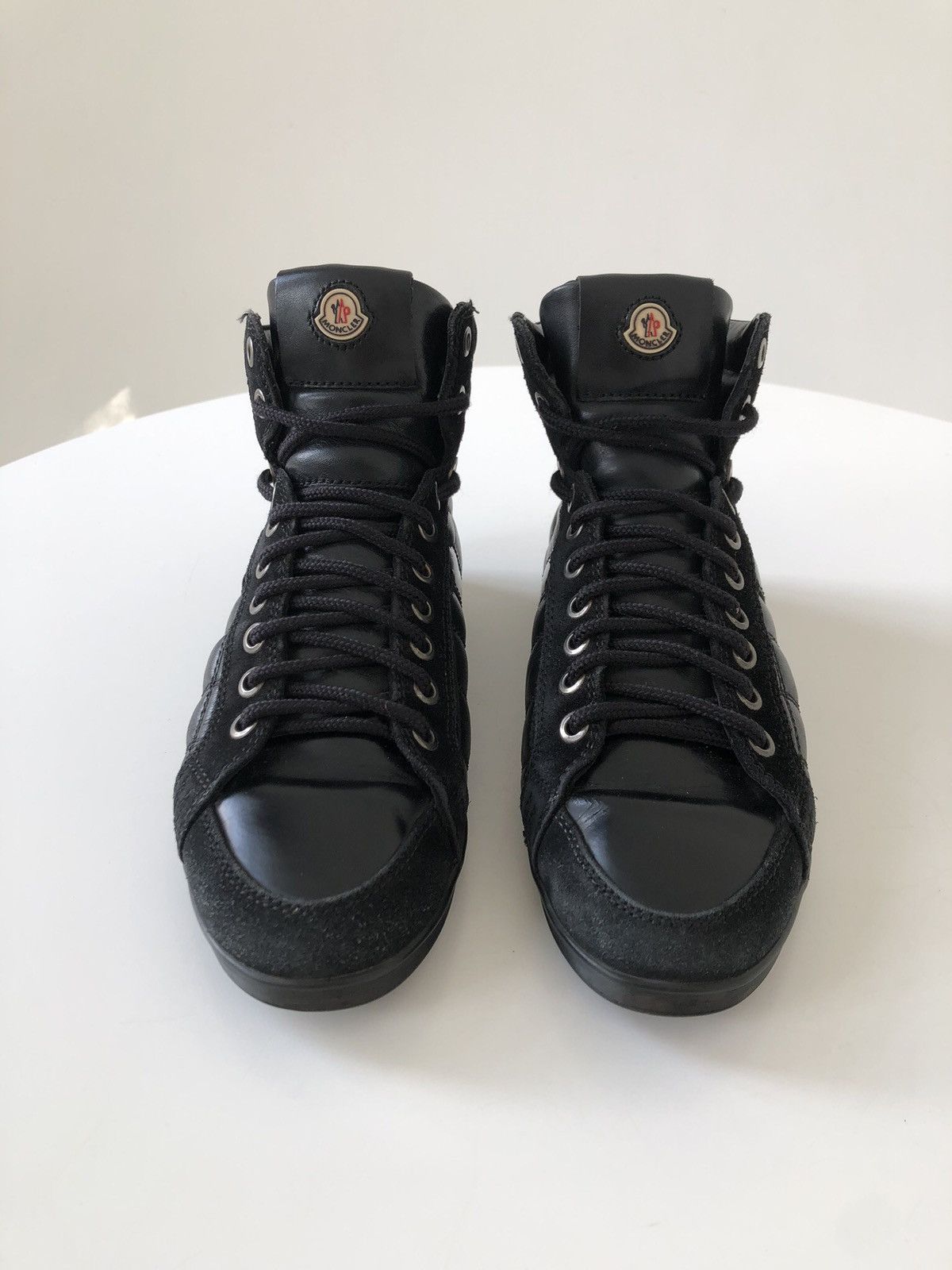 Moncler Moncler Logo Patch Hi-Top Leather Sneakers Size US 6 / IT 36 - 6 Thumbnail