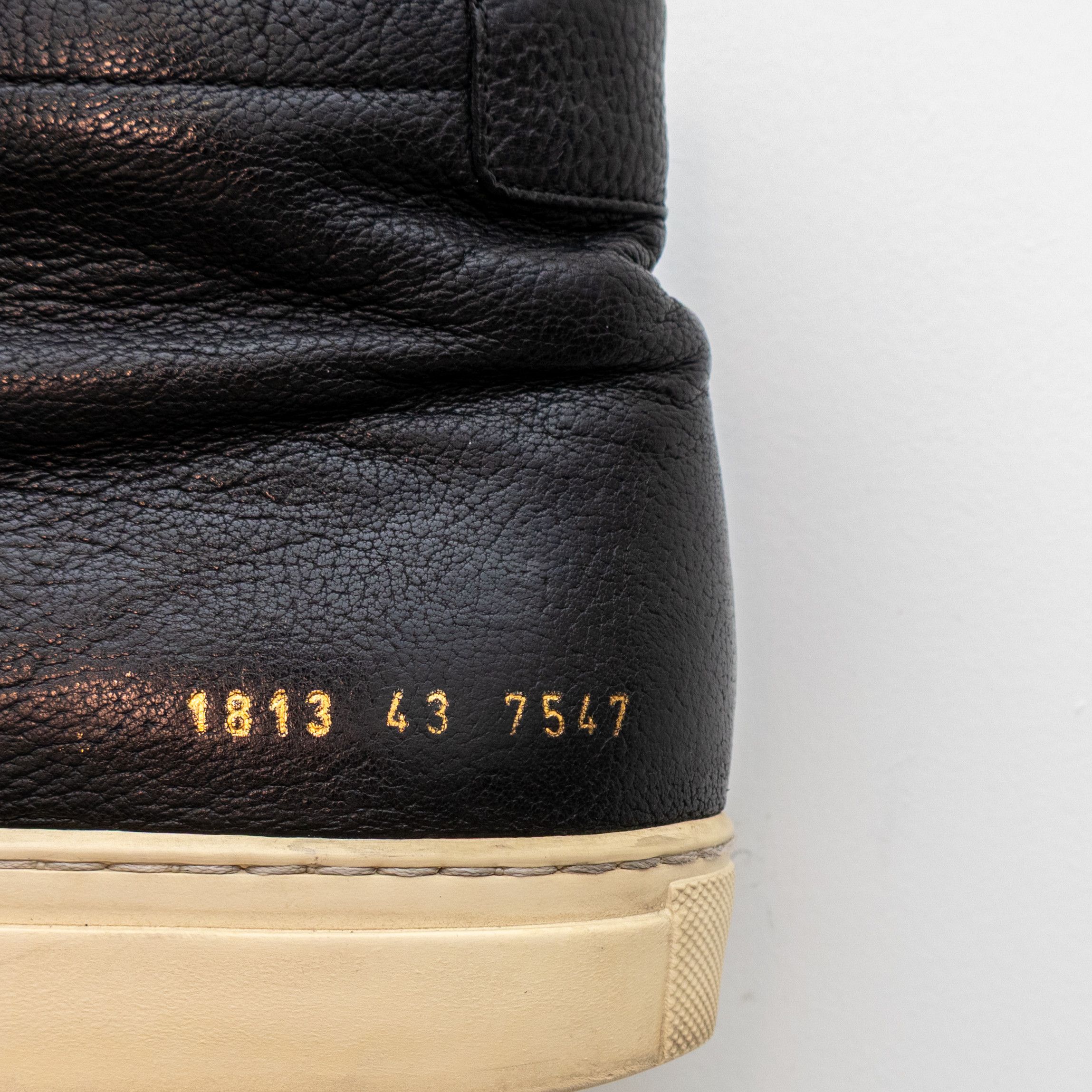 Common Projects Common Projects Black Leather Achilles Mid Top Sneakers 43 Size US 10 / EU 43 - 11 Thumbnail