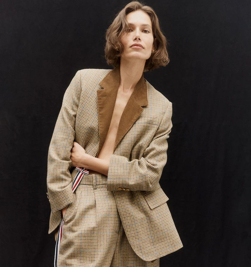 Thom Browne o1h1sh11225 Check Cheviot Tweed Sportcoat in Brown Size M / US 6-8 / IT 42-44 - 3 Thumbnail