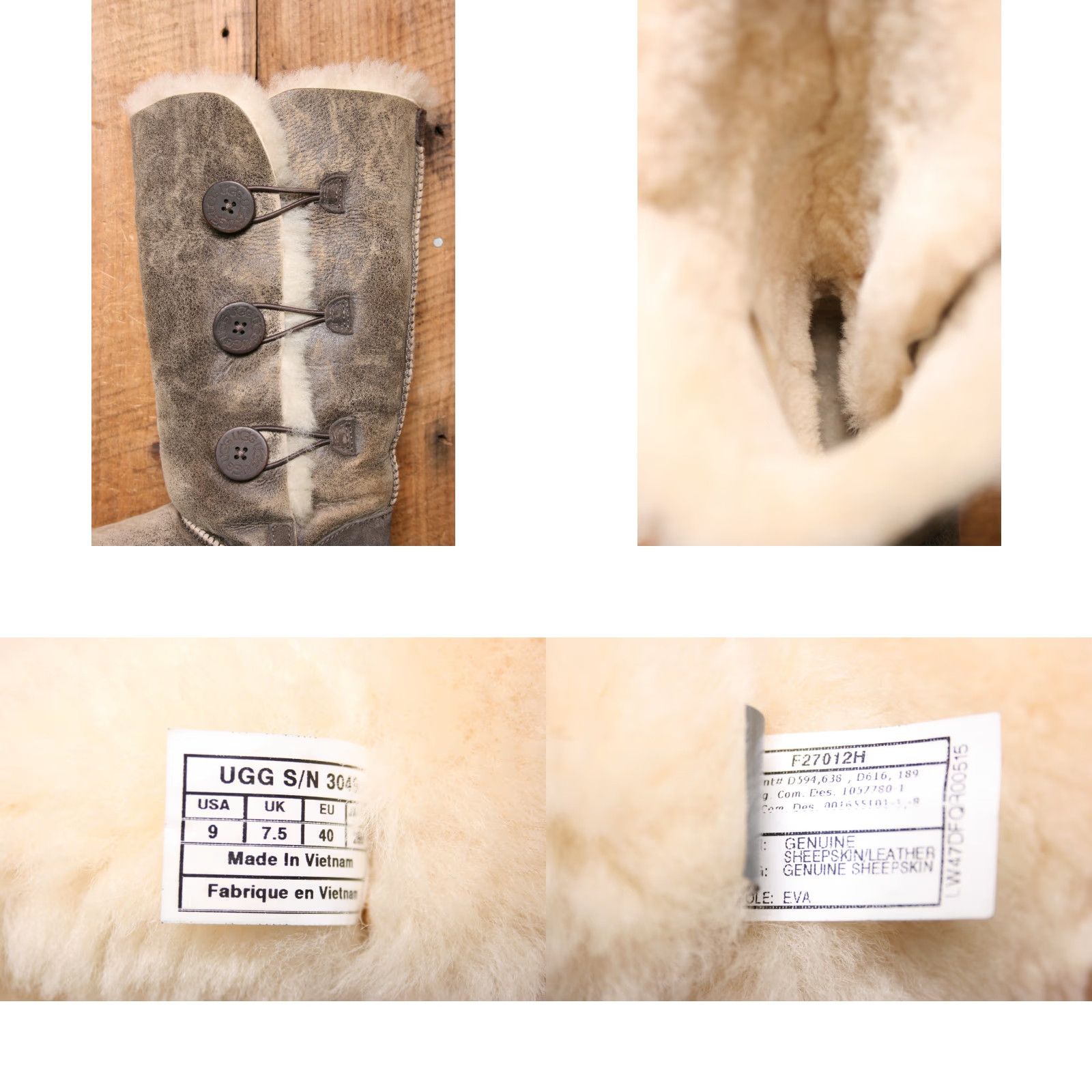 Ugg VINTAGE UGG Bailey Button Triplet Boot Women Leather Shearling Winter Brown 9 Womens Boots Size US 7 / IT 37 - 8 Thumbnail