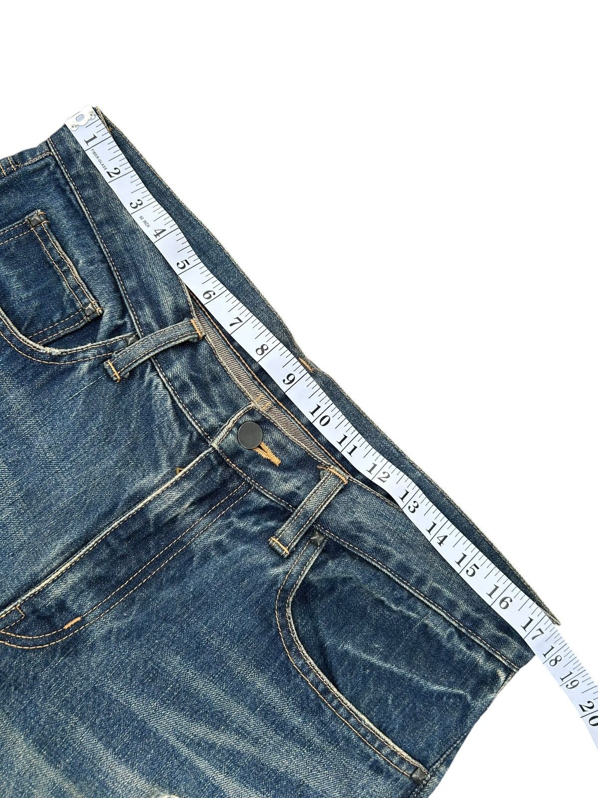 Kapital Flare Skull Stud Muffin Japanese Punk Distressed Denim Jeans Size US 35 - 15 Thumbnail