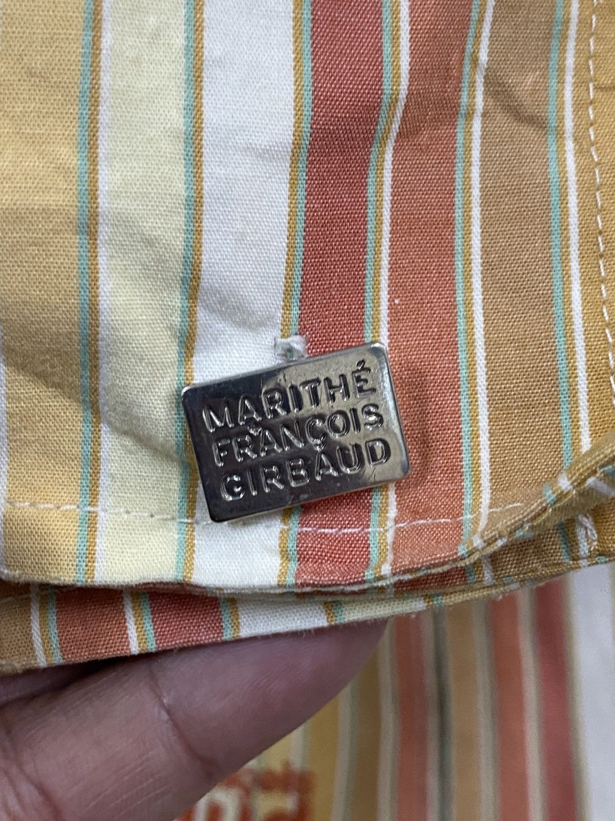 Marithe + Francois Girbaud Vintage Marithé François Girbaud Striped Shirt- Embroidered Size US XL / EU 56 / 4 - 9 Thumbnail