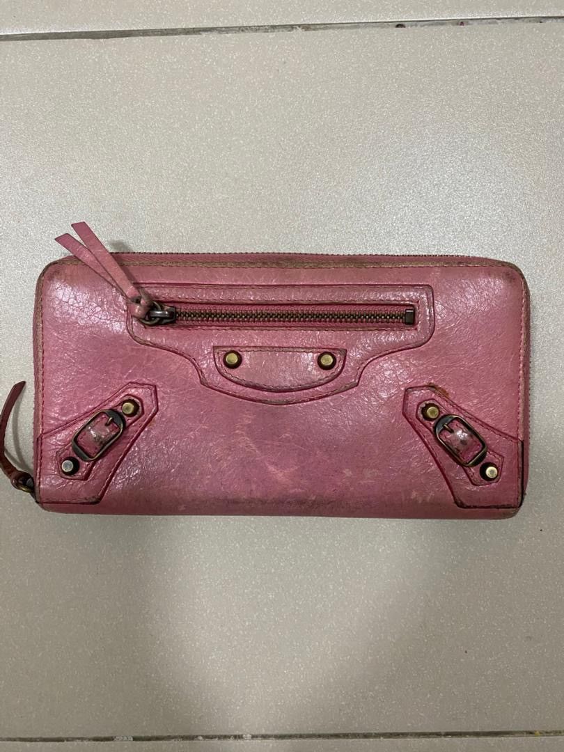 Balenciaga Balenciaga Paris Classic Long Zip Wallet – Pink Size ONE SIZE - 1 Thumbnail