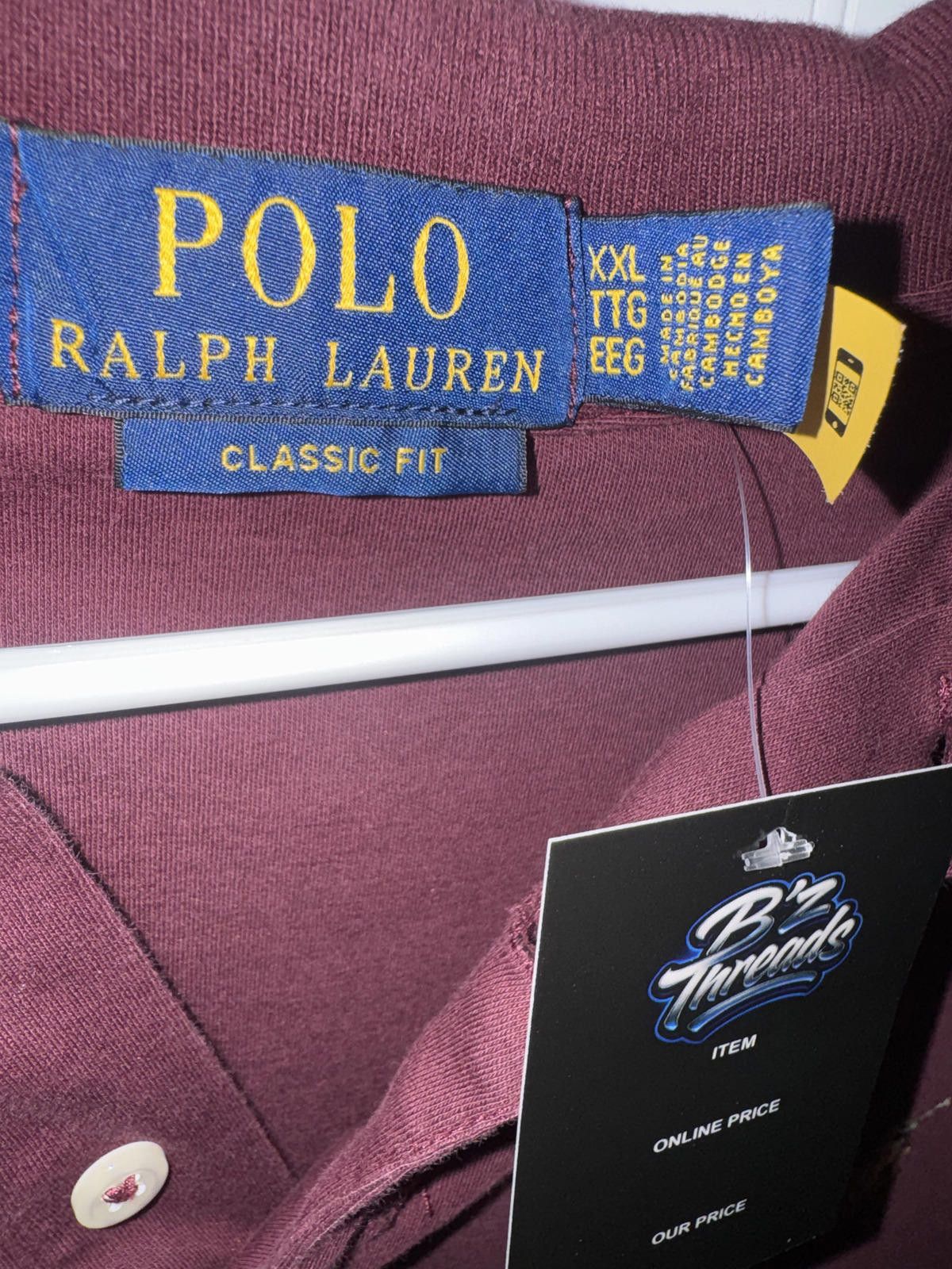 Polo Ralph Lauren Polo Ralph Lauren Burgundy Polo Shirt with Horse Logo Size US XXL / EU 58 / 5 - 3 Thumbnail