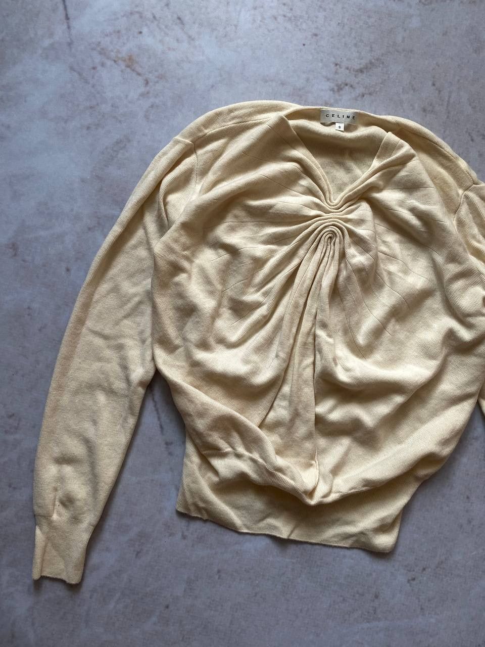 Celine Vintage Celine V-Neck Wool Sweater Luxury Size S / US 4 / IT 40 - 2 Thumbnail