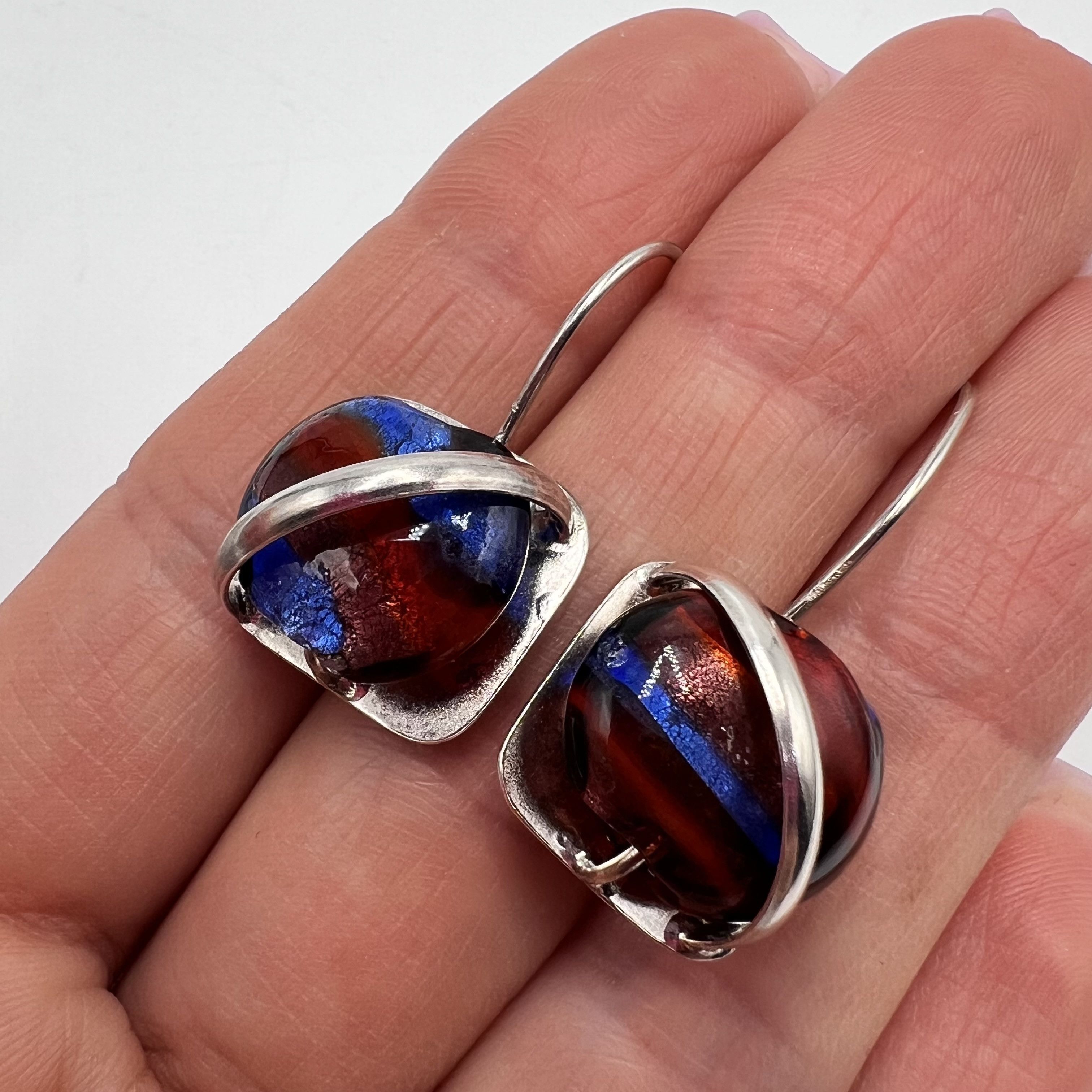 Sterling Silver Vintage Pair Of Stud Earrings Silver 925 Jewelry 6.62gr Size ONE SIZE - 1 Thumbnail