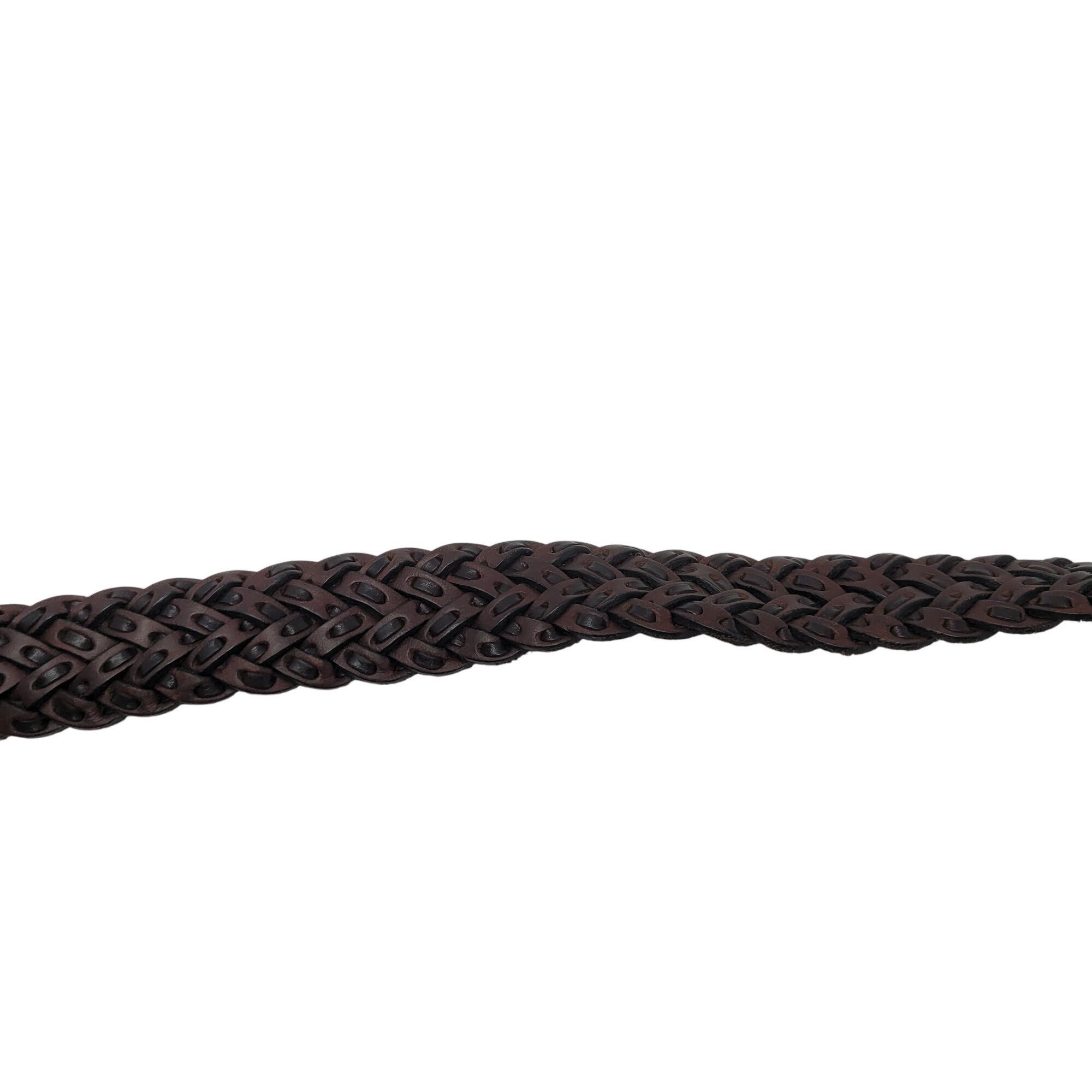 Brighton Vtg Brighton Mens Braided Leather Belt 36 Brown Silver Buckl Size 36 - 10 Thumbnail