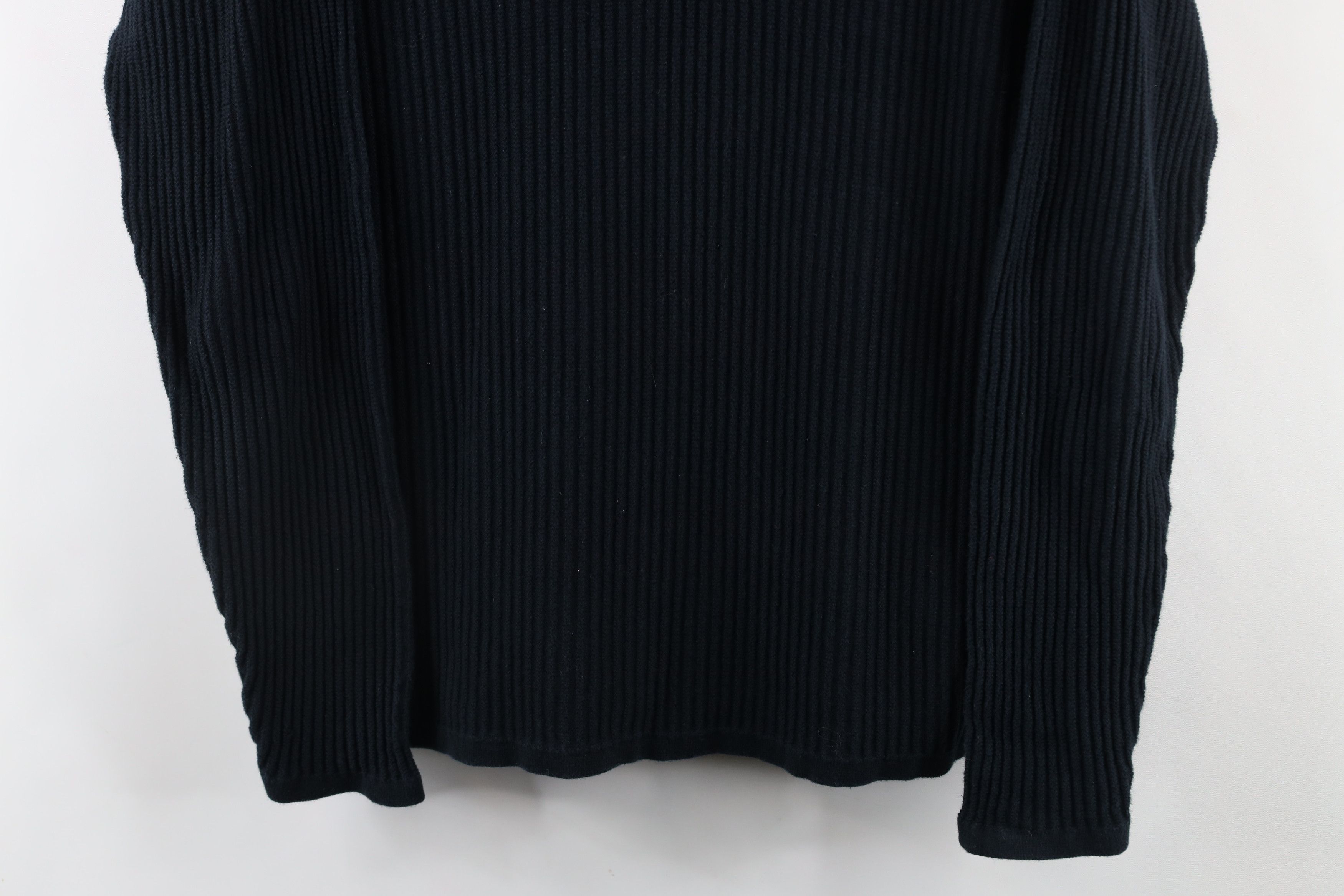 Vintage Vintage 90s Streetwear Ribbed Knit Collared Sweater Black Size US M / EU 48-50 / 2 - 3 Thumbnail
