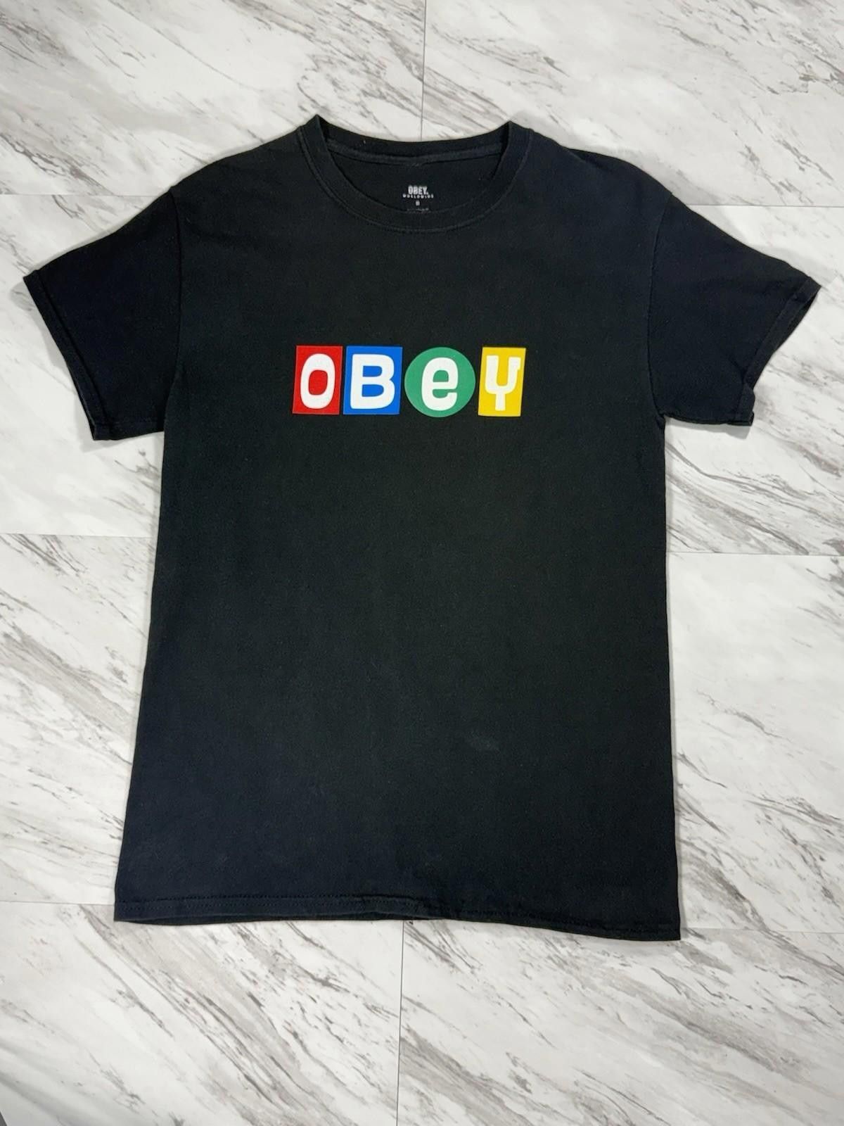 Obey Obey Black Graphic T-Shirt Color Block Logo – Size S #8 Size US S / EU 44-46 / 1 - 1 Thumbnail