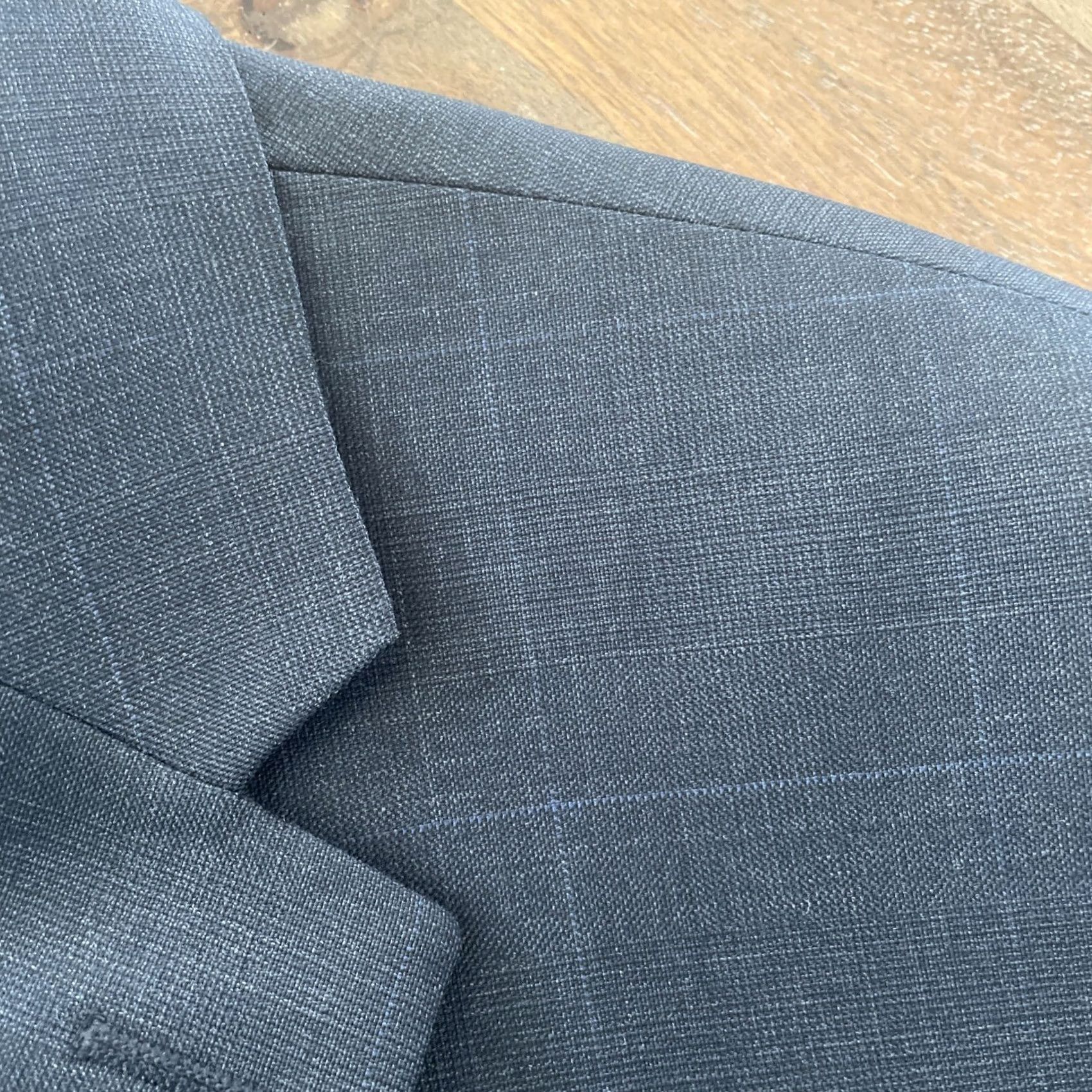Ralph Lauren VINTAGE Lauren Ralph Lauren Windowpane Plaid Wool Sport Jacket Coat Blazer Mens 46R Gray Size 46R - 6 Thumbnail
