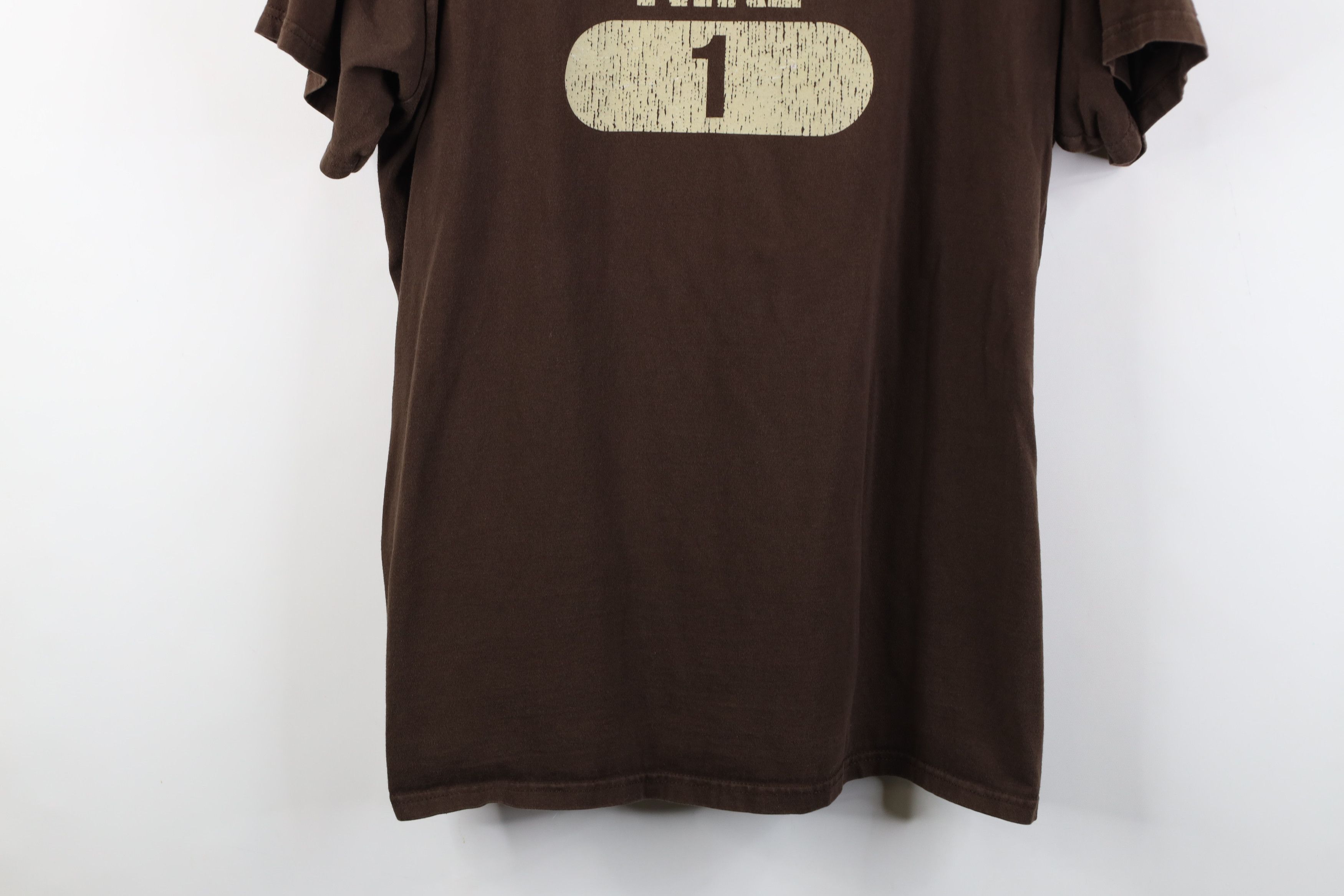 Nike Vintage Y2K Nike Spell Out Block Letter T-Shirt Brown Cotton Size US XXL / EU 58 / 5 - 3 Thumbnail