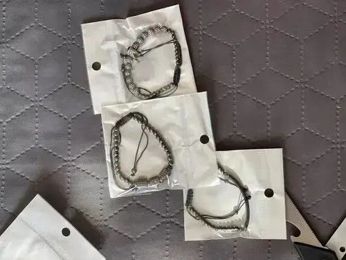Jewelry 3pcs Silver Bead + Crown Bracelet + Zircon Stone Size ONE SIZE - 2 Thumbnail