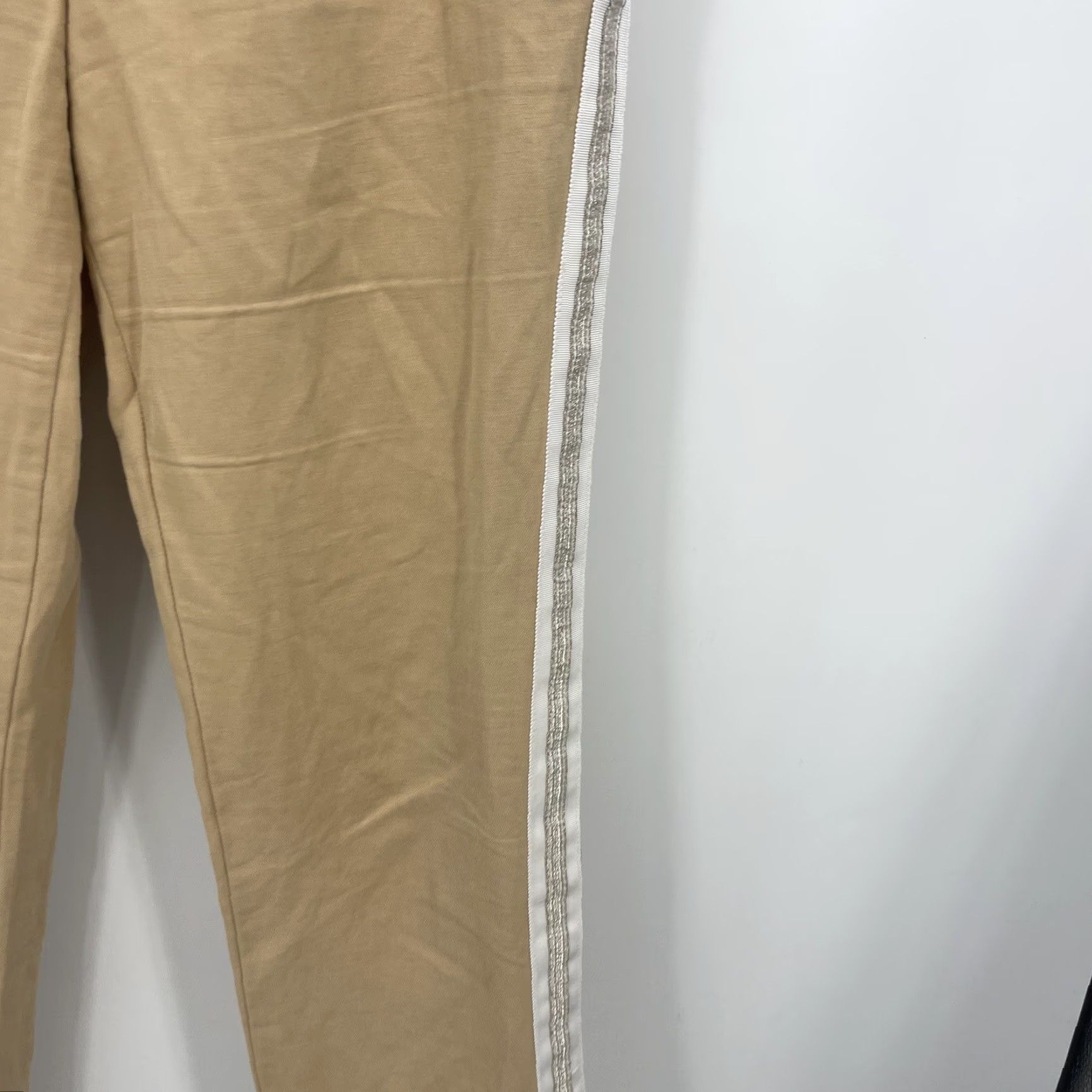 Zadig & Voltaire Zadig & Voltaire Pomelo Pants Women S Linen Beige Flat Front Straight Ankle Bohemian Preppy Women Size 28" / US 6 / IT 42 - 6 Thumbnail